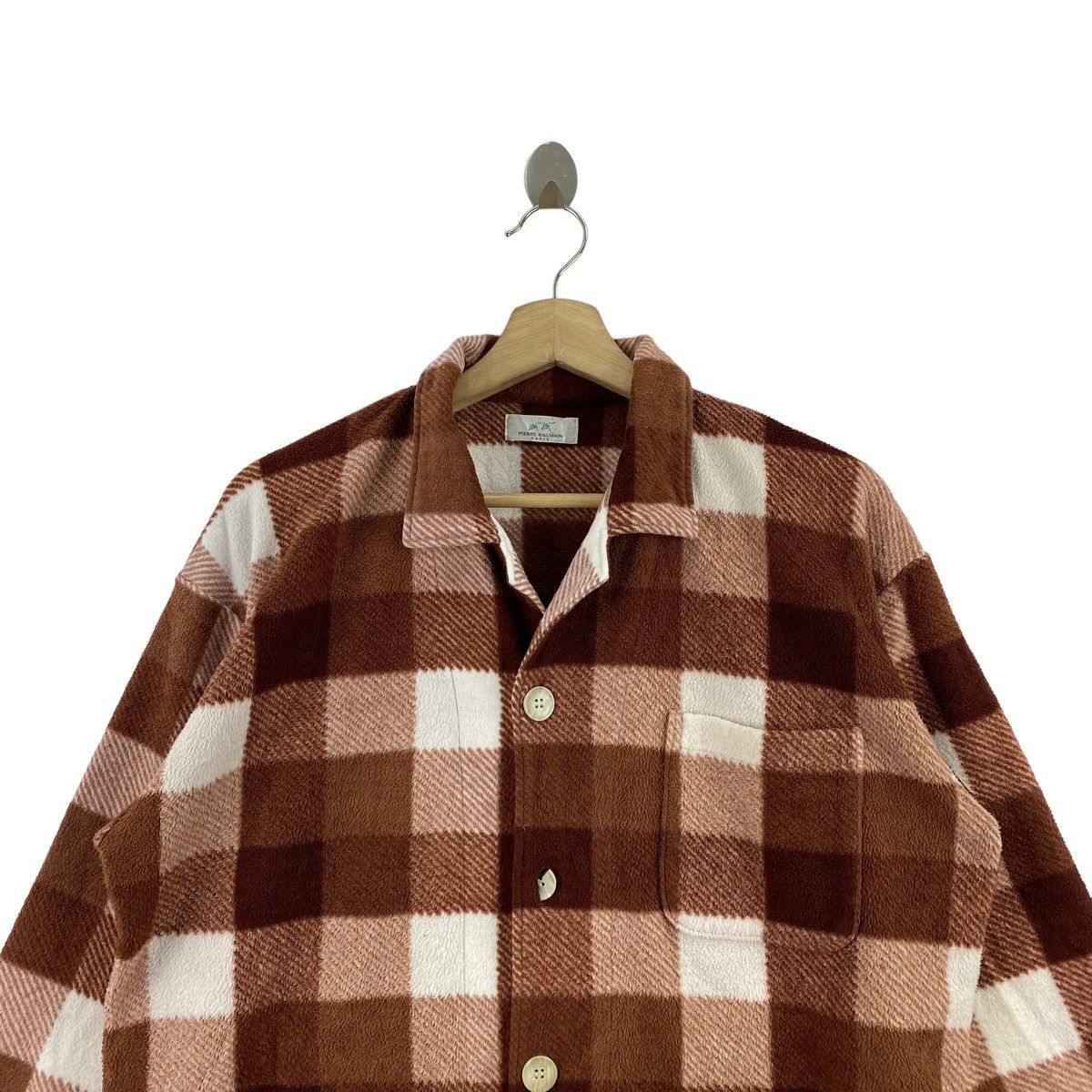 Pierre Balmain × Vintage Vintage PIERRE BALMAIN PARIS Check Tartan Button Up Brown Size US L / EU 52-54 / 3 - 2 Thumbnail