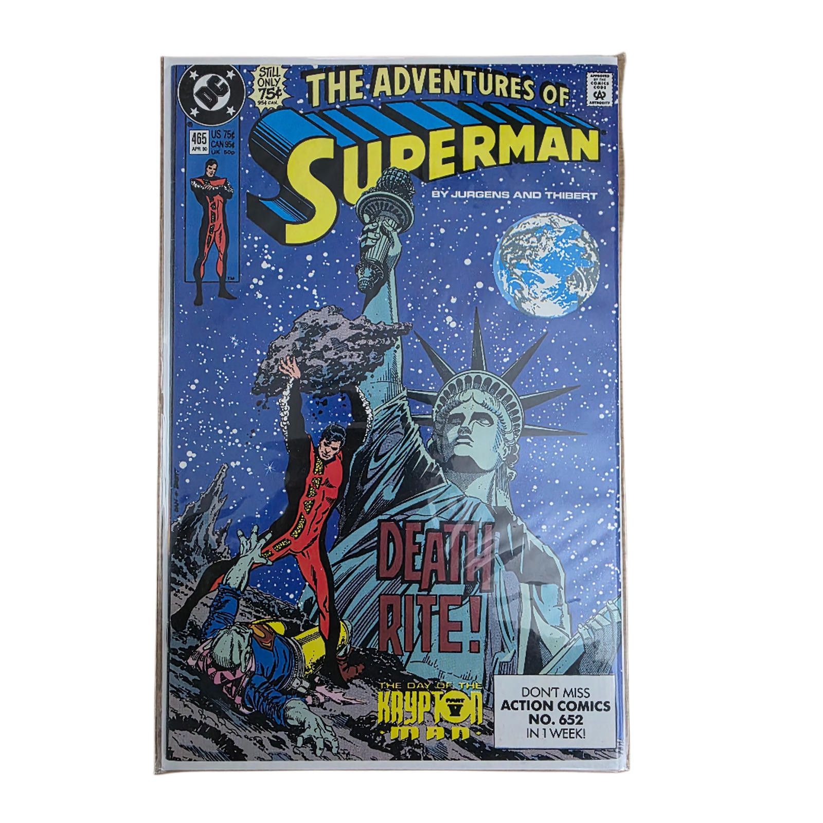 DC Comics Adventures of Superman #465 1990 April DC Comic (C Size ONE SIZE - 2 Thumbnail