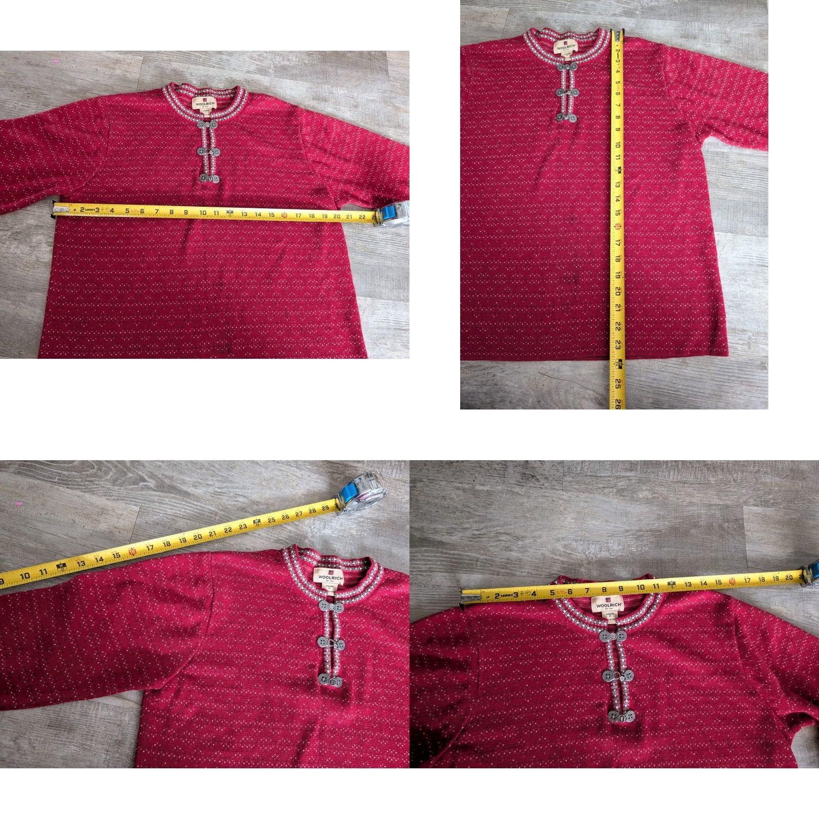 Vintage VINTAGE Woolrich Fair Isle Nordic Sweater Ruby Red Medium Pullover Clasp Women's 90s Y2K Size M / US 6-8 / IT 42-44 - 8 Thumbnail