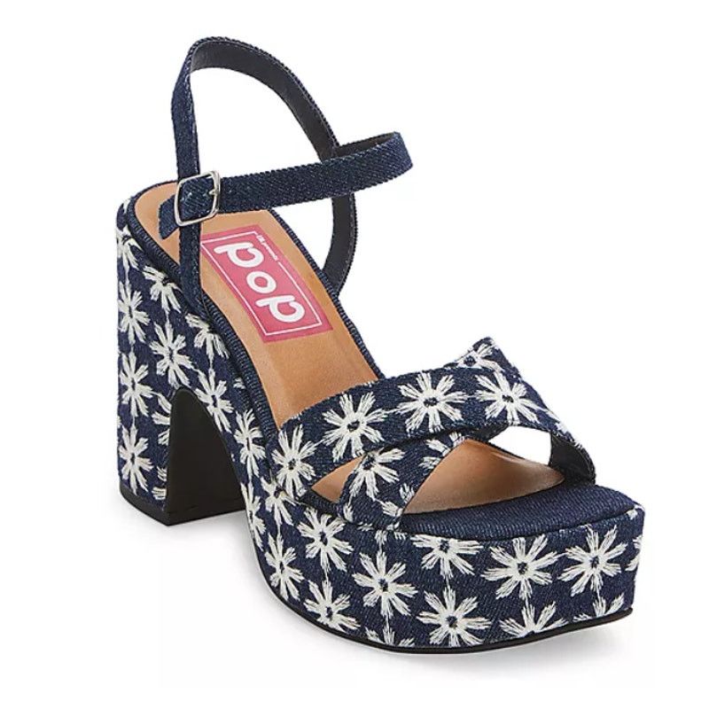 Other Pop Womens Grandiose Heeled Sandals Blue White Size 9.5M Size US 9.5 / IT 39.5 - 12 Thumbnail