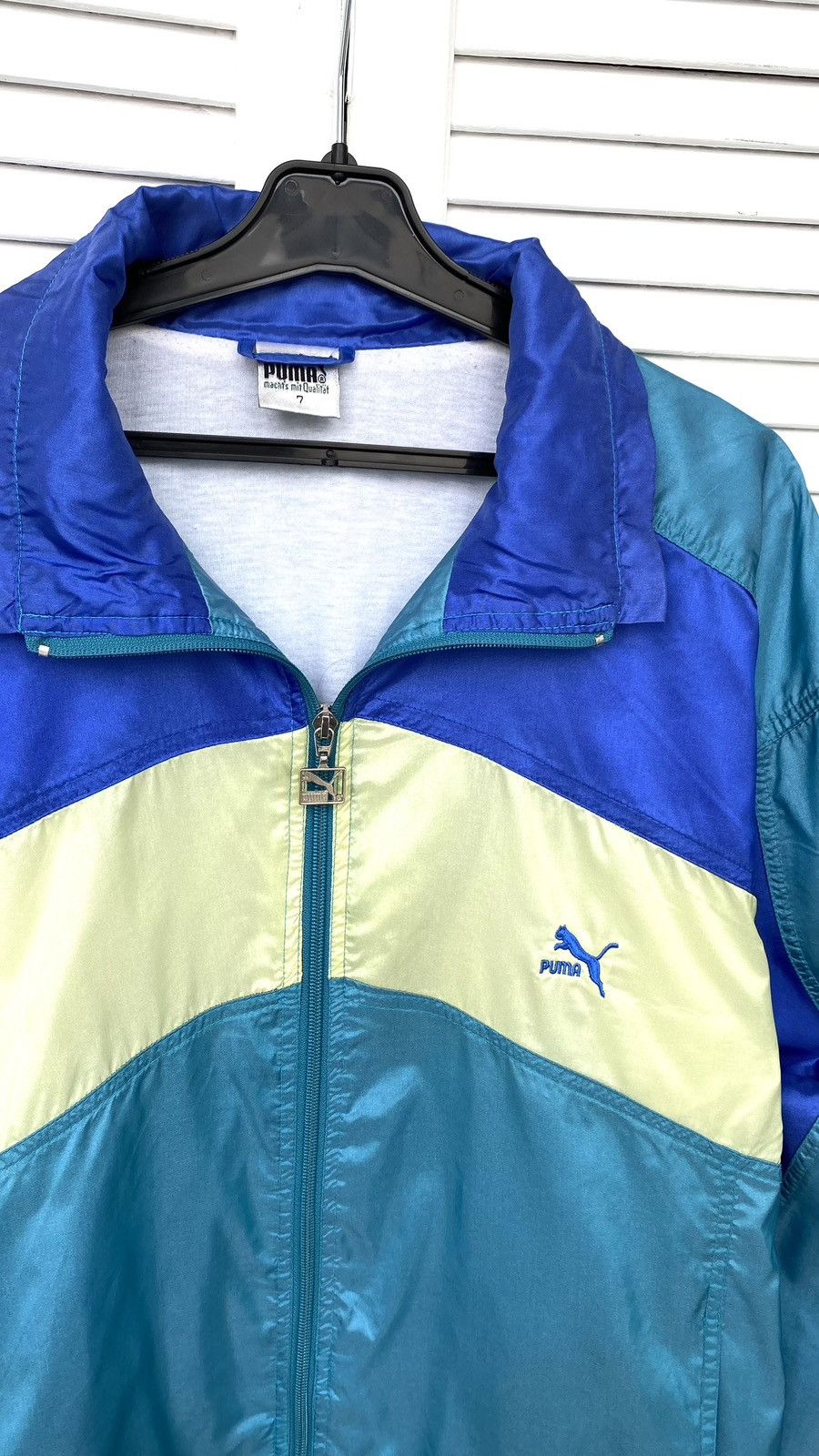 Puma × Vintage Vintage Puma Track Retro Jacket 90s 80s Green Blue Size US L / EU 52-54 / 3 - 9 Thumbnail