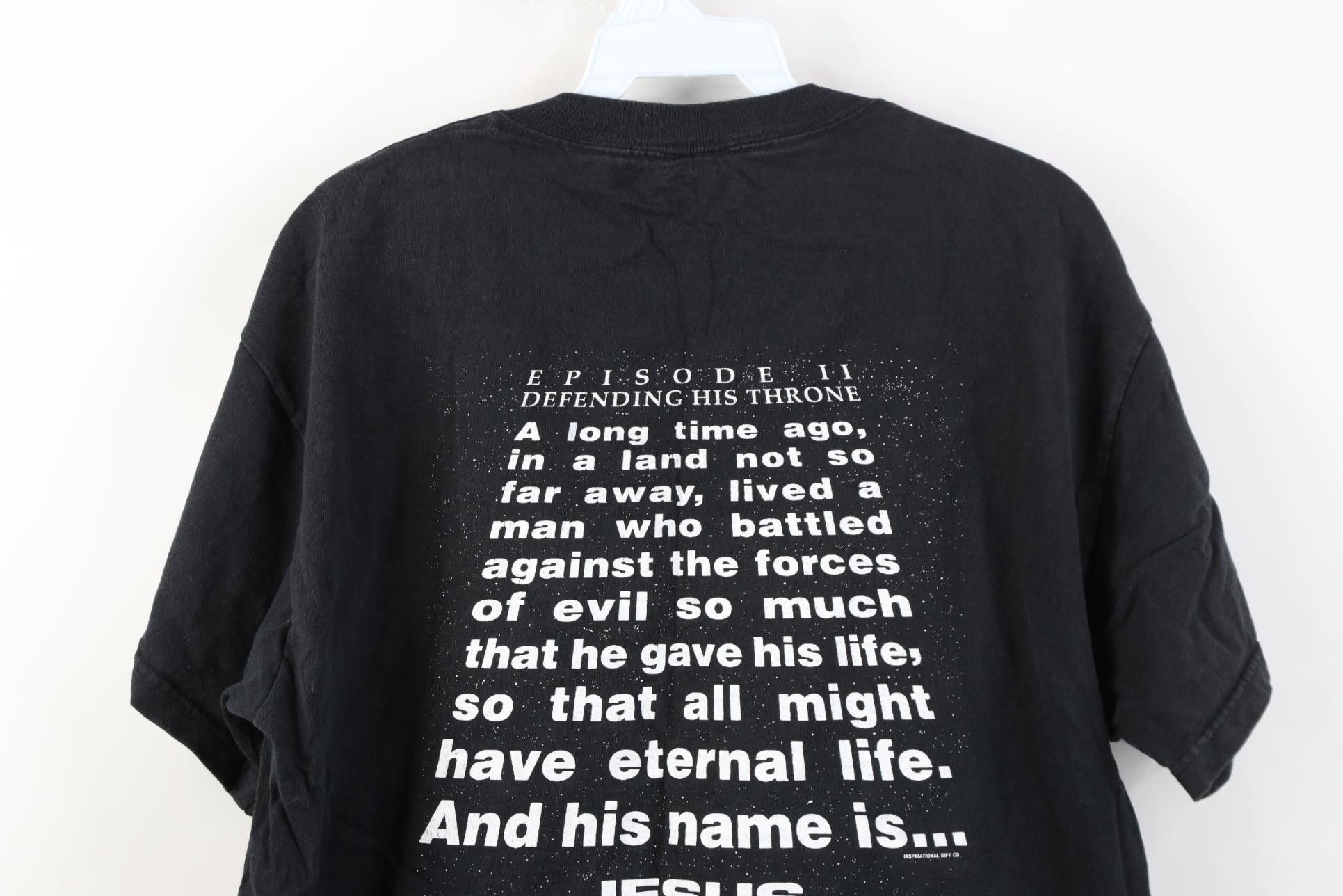 Vintage Vintage Y2K Parody Christian Gods Wars Jesus Christ T-Shirt Size US L / EU 52-54 / 3 - 11 Thumbnail