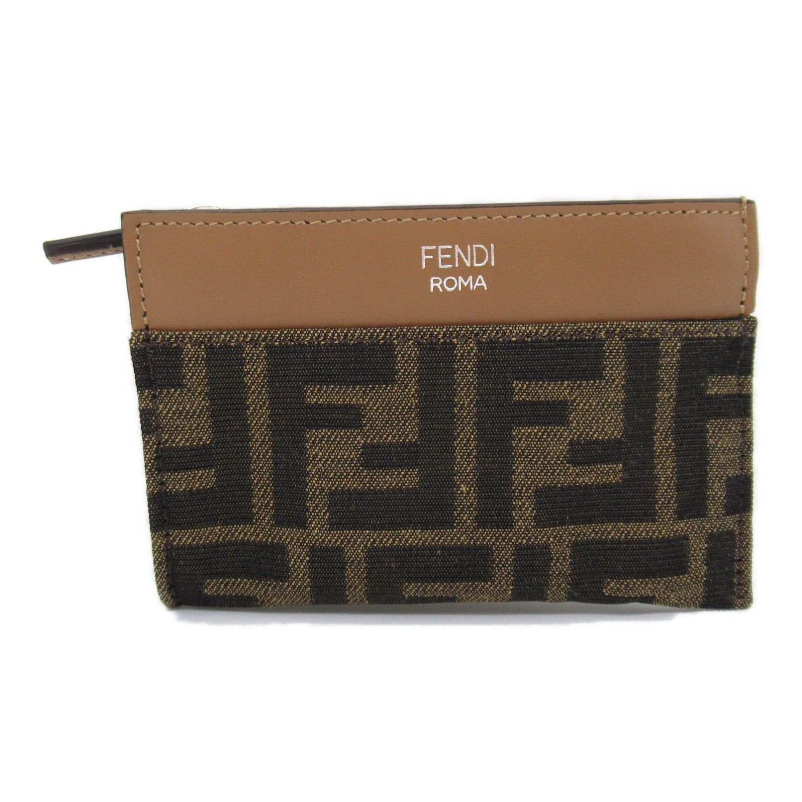 Fendi Fendi Key Case Pouch Leather Fabric Brown Size ONE SIZE - 1 Thumbnail