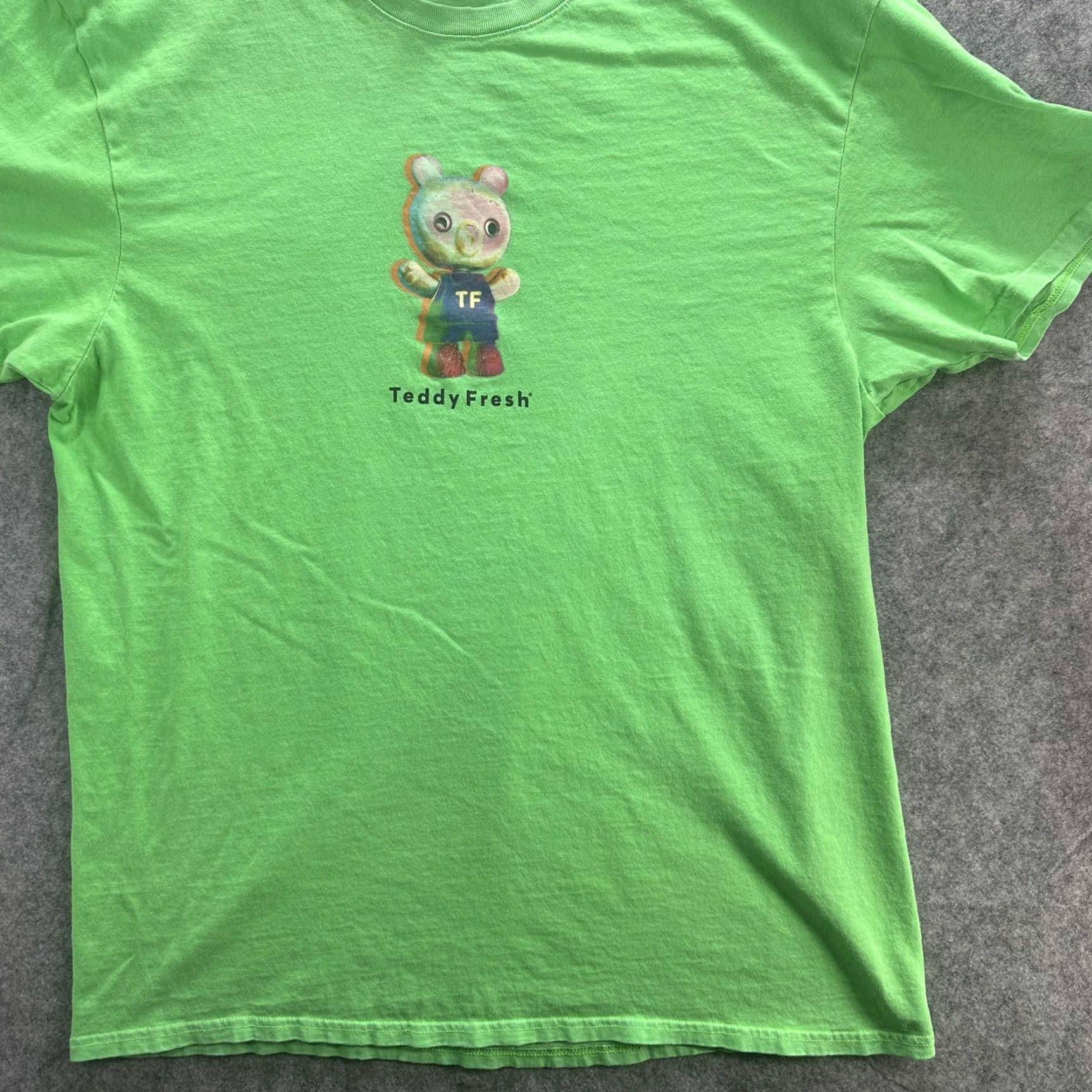 Teddy Fresh VINTAGE Teddy Fresh T-Shirt Mens XL Crewneck Graphic Bear Casual Streetwear Green 90s Size US XL / EU 56 / 4 - 3 Thumbnail