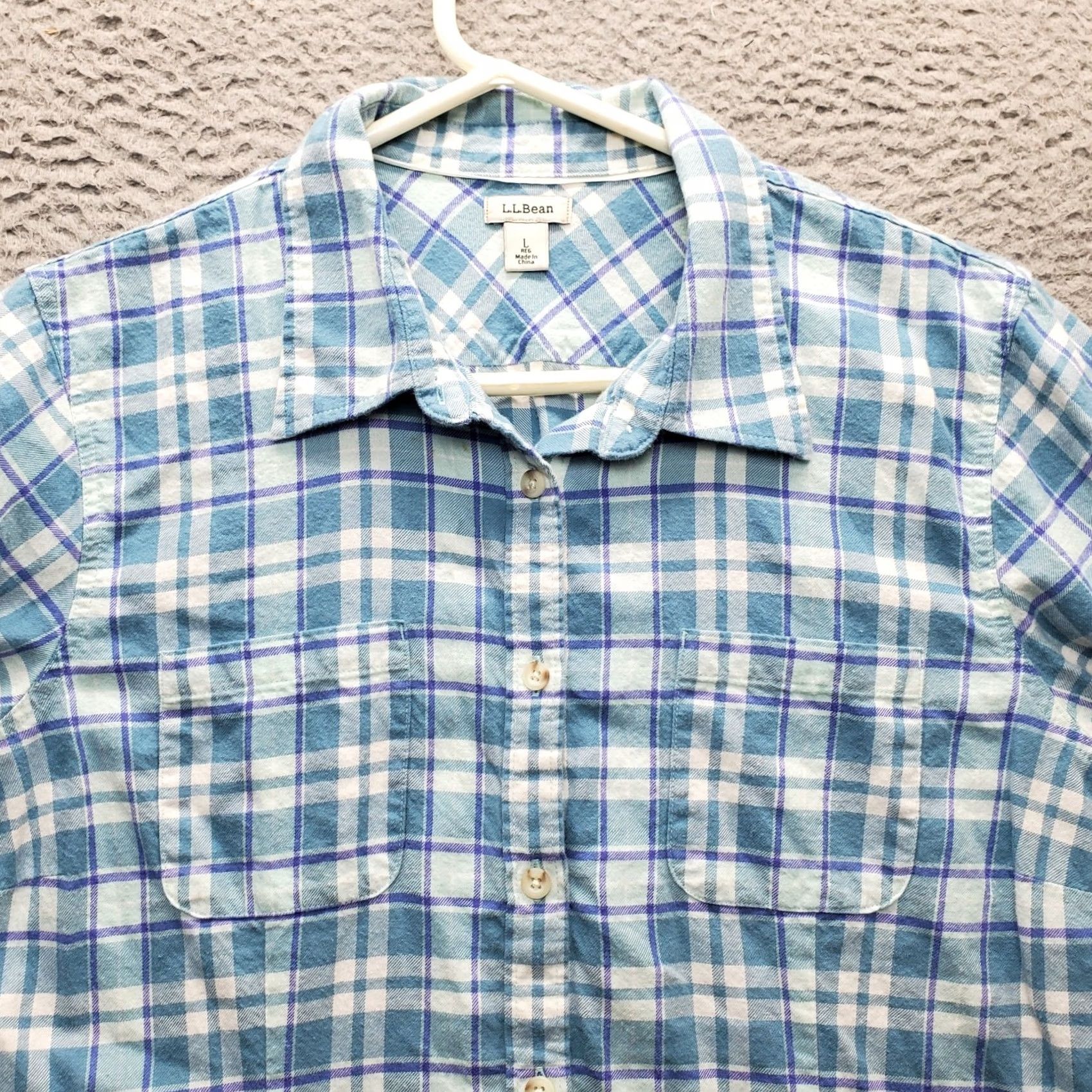 Vintage L.L. Bean Flannel Shirt Womens L Multi Plaid Long Sleeve Button Up Size L / US 10 / IT 46 - 5 Thumbnail