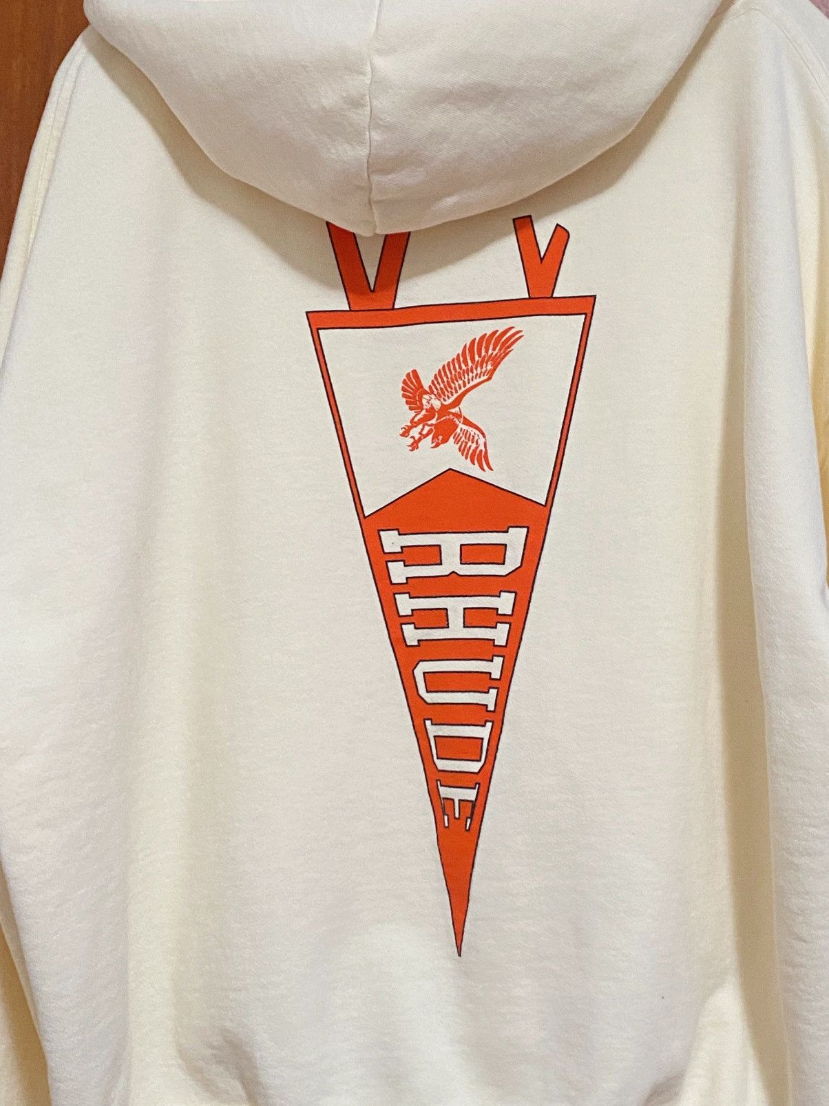 Rhude Rhude Eagles Logo Cotton Hoodie Cream/Orange size M Size US M / EU 48-50 / 2 - 5 Thumbnail