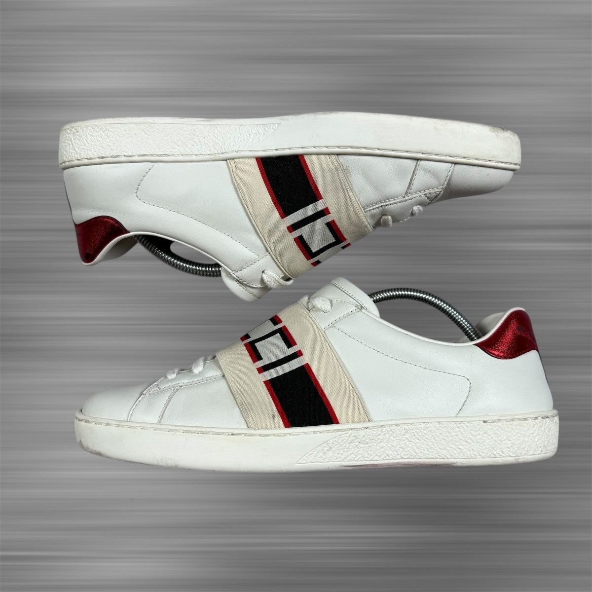Gucci GUCCI ACE Band Logo White Leather Shoes Size US 8 / EU 41 - 4 Thumbnail