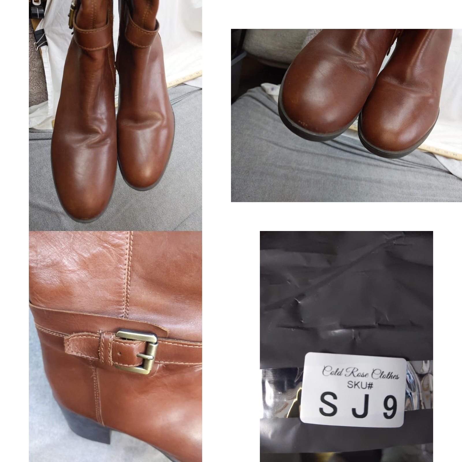 Geox Geox Boots Womens 10 41 Brown Leather Knee High Riding Zip Buckle Block Heel Size US 10 / IT 40 - 9 Thumbnail