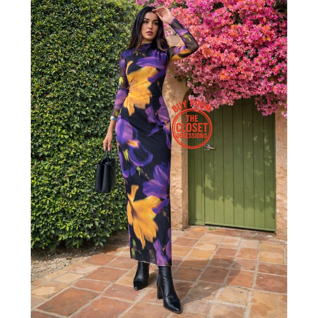Mango MANGO Floral High Neck Maxi Dress NWT Size S / US 4 / IT 40 - 2 Thumbnail