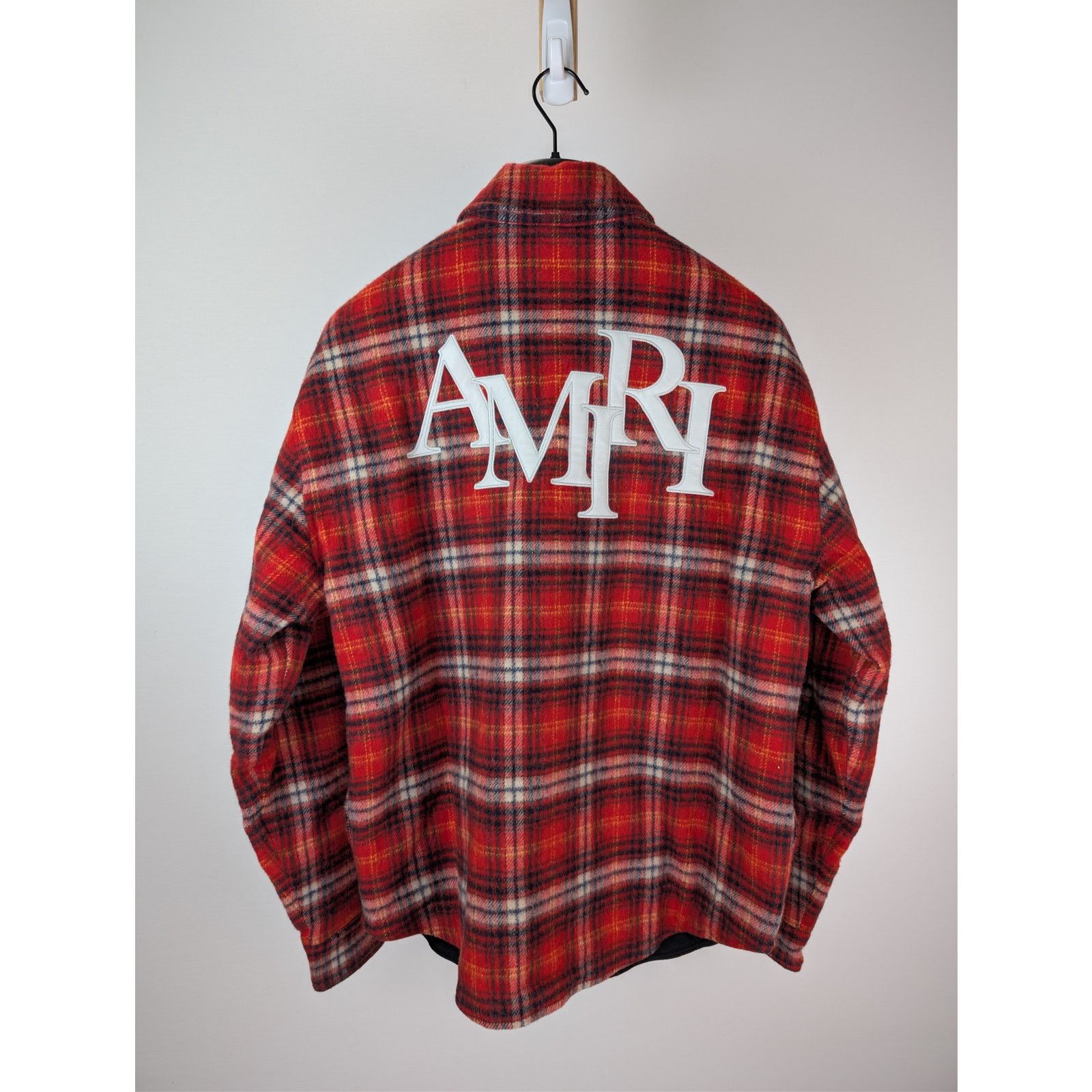 Amiri o1rshd1 Brushed Plaid Overshirt in Red Size US M / EU 48-50 / 2 - 11 Thumbnail