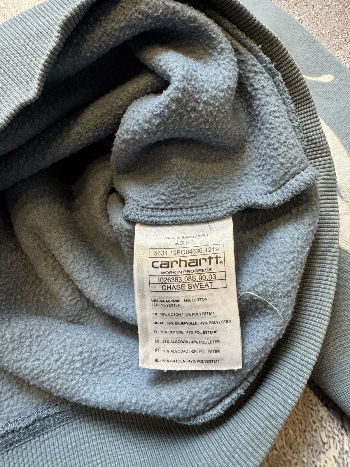 Carhartt CRAZY CUSTOM SKELETON CARHARTT CHASE SWEAT SWEATSHIRT Size US L / EU 52-54 / 3 - 10 Thumbnail