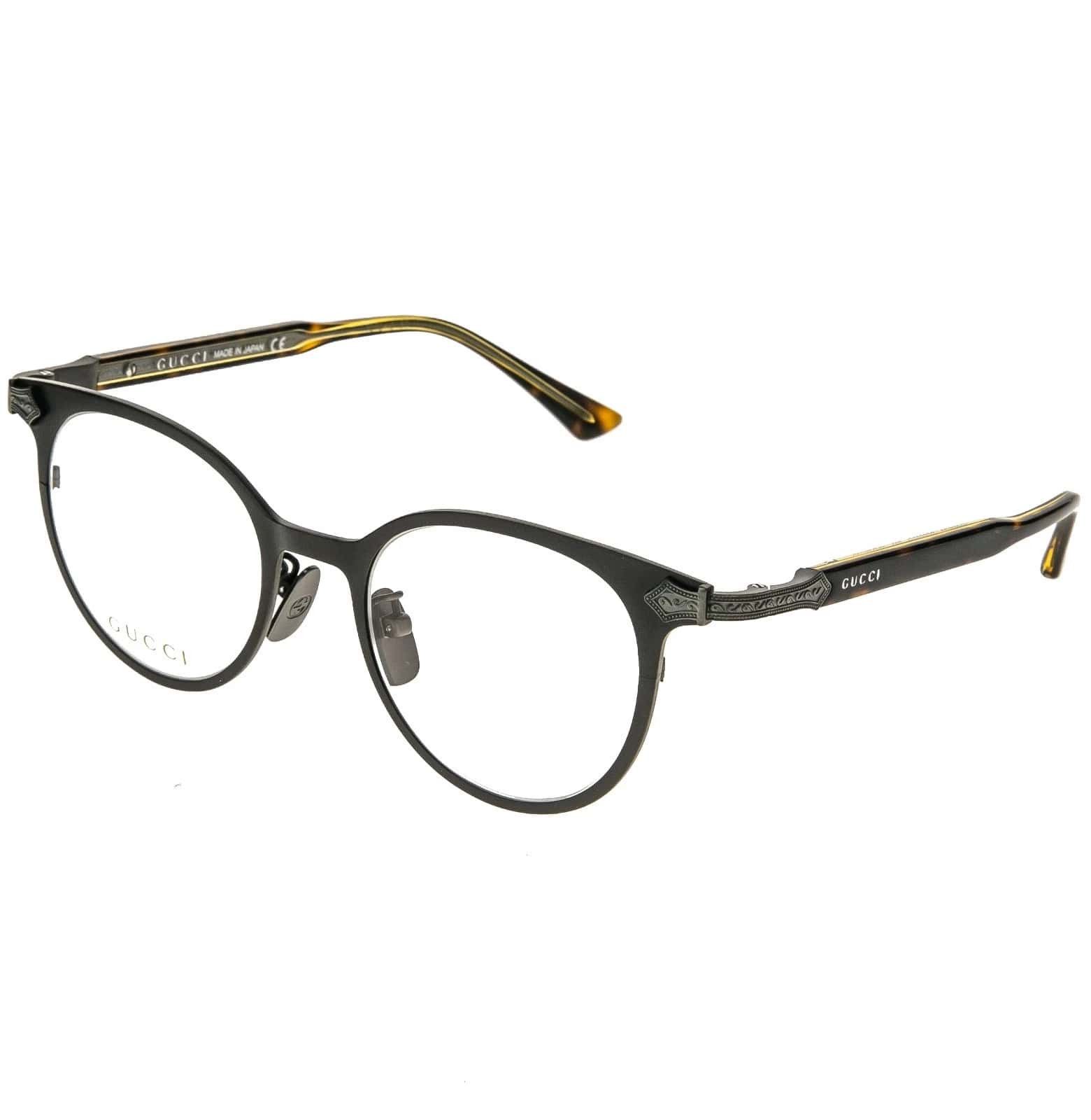 Gucci GUCCI GG0068O 0068 Titanium Brown Gold Eyeglasses 002 Size ONE SIZE - 7 Thumbnail