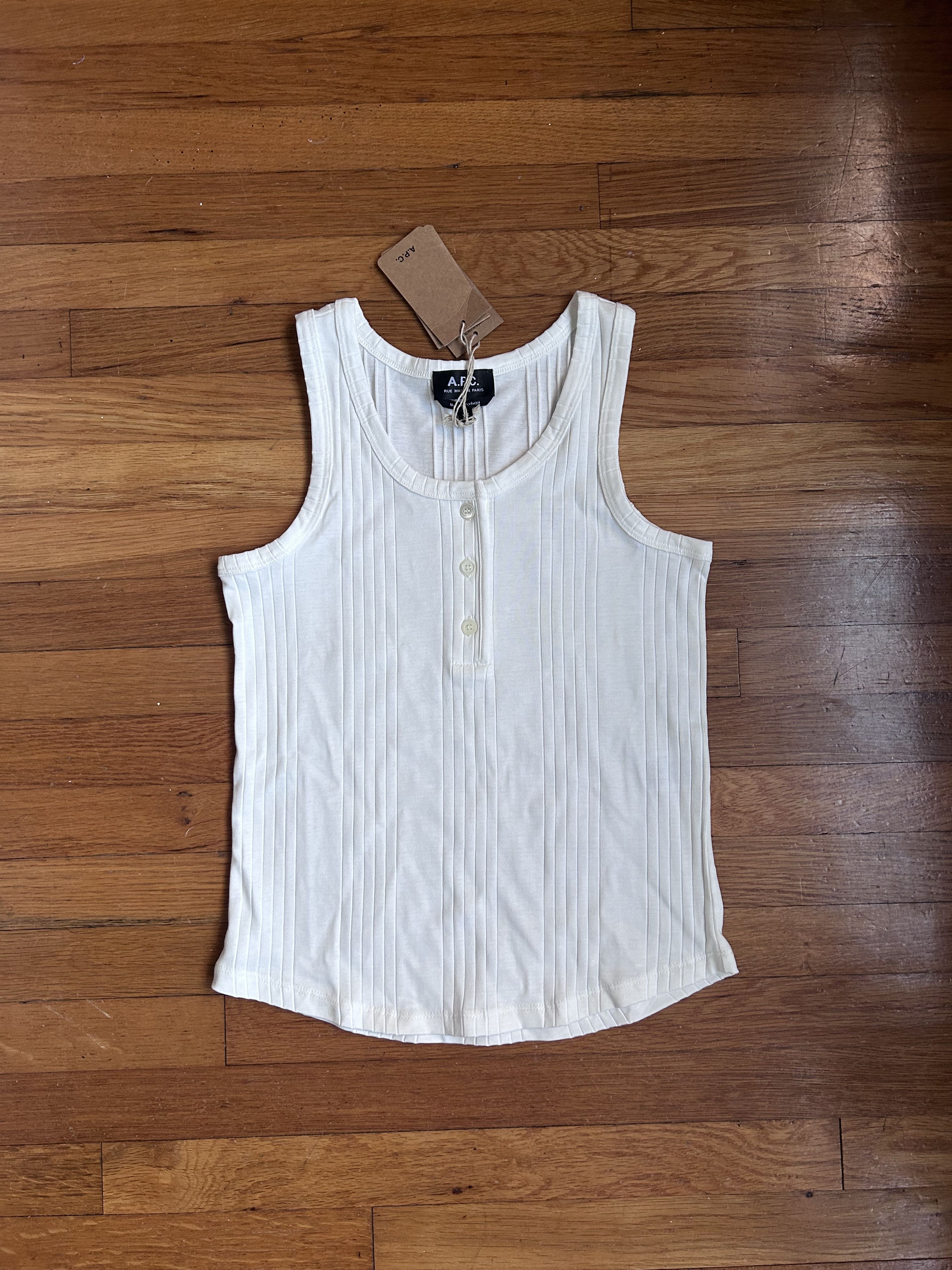 A.P.C. A.P.C. Debardeur Amber Ribbed Tank Top Size XS / US 0-2 / IT 36-38 - 3 Thumbnail