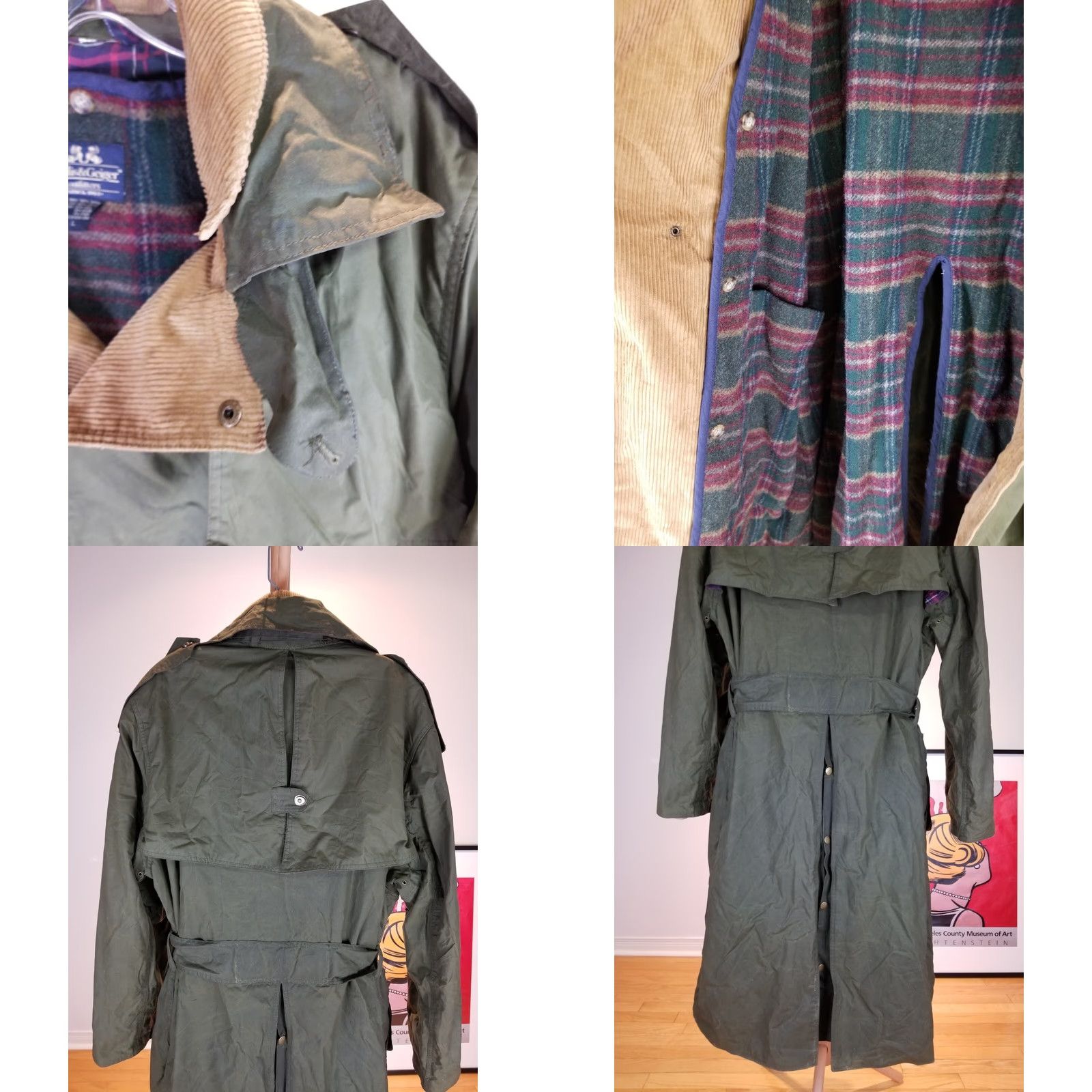 Vintage VINTAGE Willis & Geiger OIL WAXED TRENCH COAT Wool Lining SZ LARGE Coat Men Green Wool Lining Waxed Trench Coat 90s Mens Size US L / EU 52-54 / 3 - 8 Thumbnail