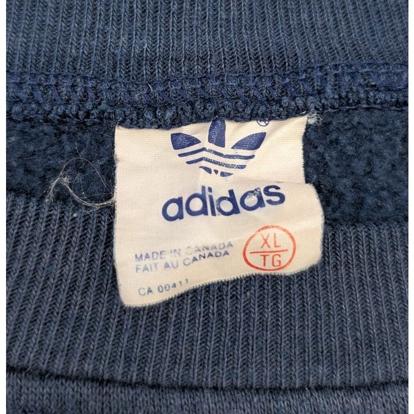 Adidas × Vintage Vintage 80s Adidas script navy blue crewneck sweater Size US L / EU 52-54 / 3 - 2 Thumbnail