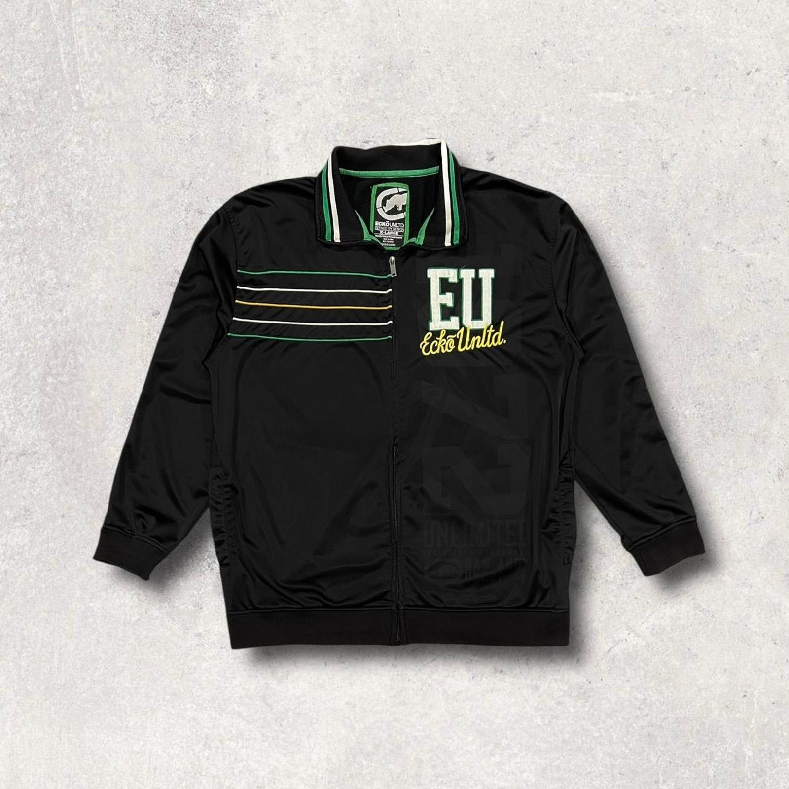 Ecko Unltd. Eckō Unltd. Black Striped Zip-Up Track Jacket Size US XL / EU 56 / 4 - 1 Thumbnail