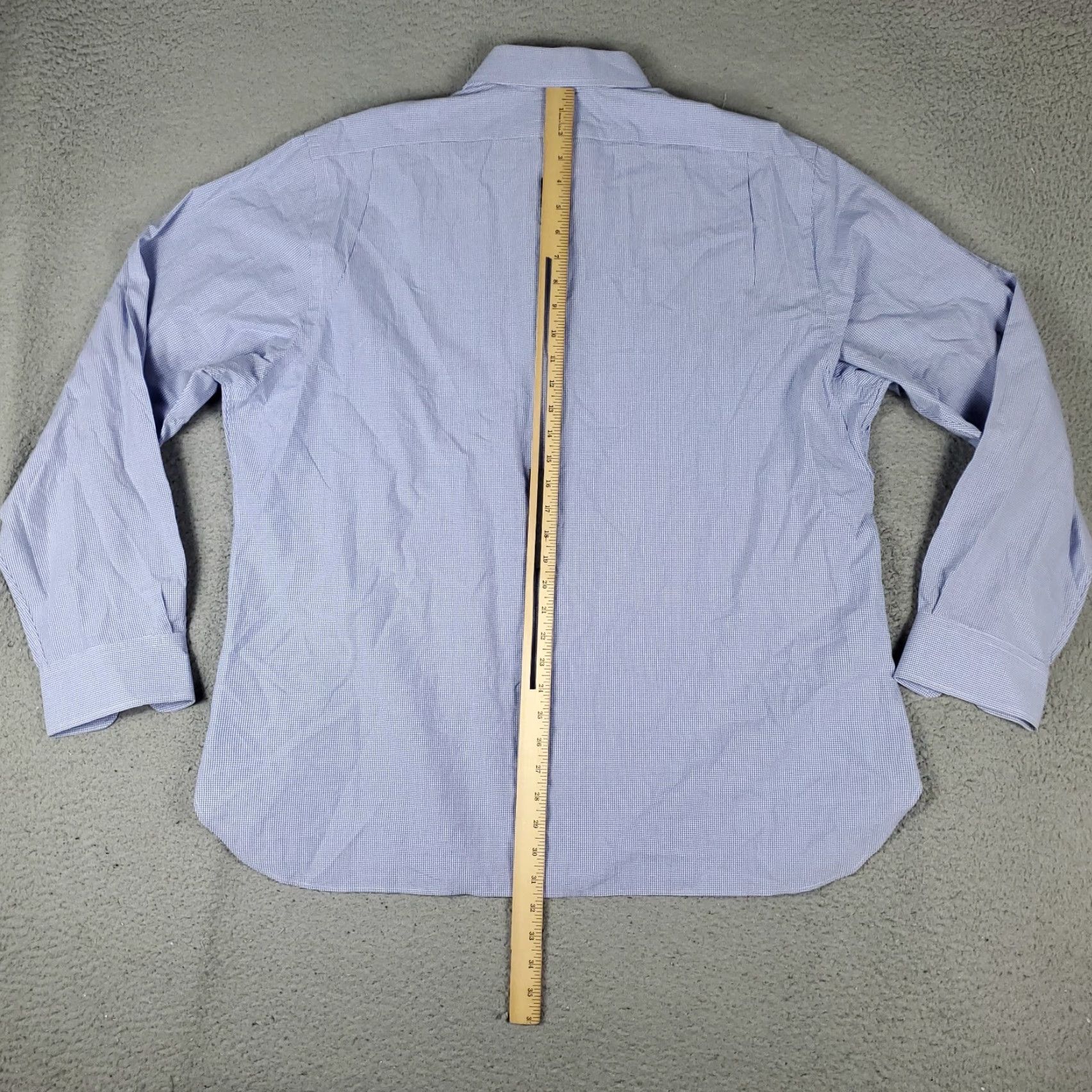 Ralph Lauren Ralph Lauren Dress Shirt Mens Size 18 Blue Pony Custom Fit Button-Down Long Sleeve Non-Iron Pockets 100% Cotton Men’s Shirt 1990s? (not specified) Size 48R - 4 Thumbnail
