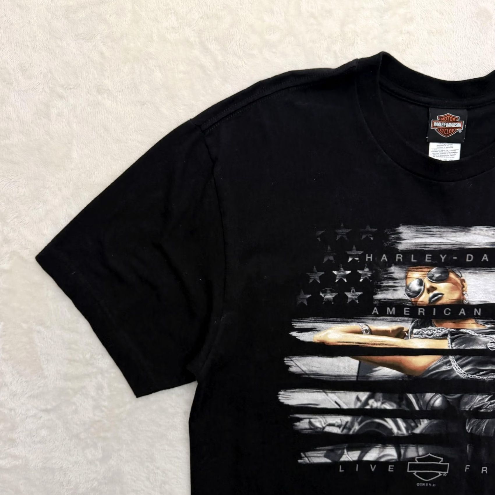Harley Davidson VINTAGE Harley-Davidson American Dream Babe Shirt Mens XL Black War Horse Ocala Graphic Size US XL / EU 56 / 4 - 6 Thumbnail