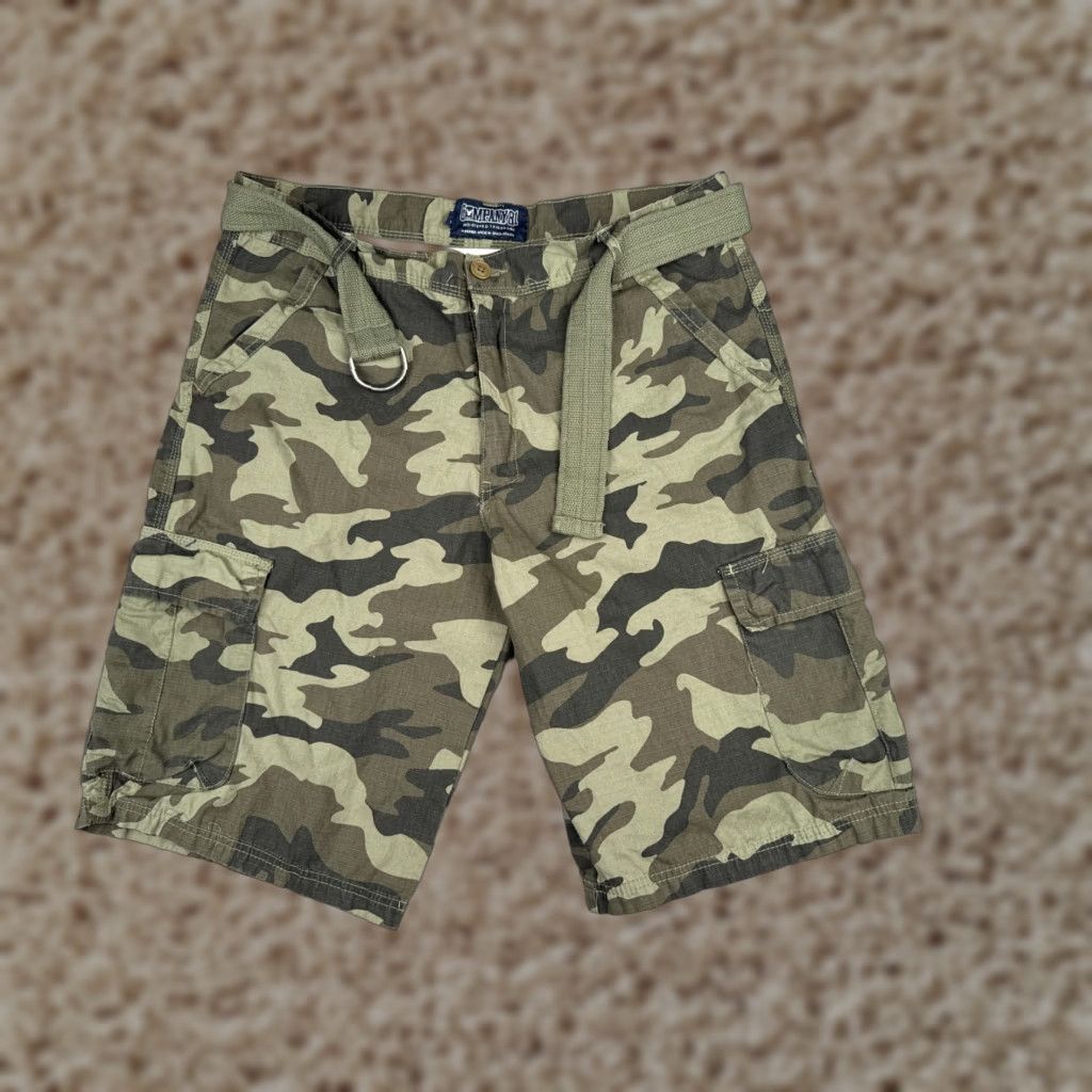 Vintage Company81 Shorts Men 38 Green Camo Cargo Rip-Stop Belted 100% Cotton NEW Size US 38 / EU 54 - 1 Thumbnail