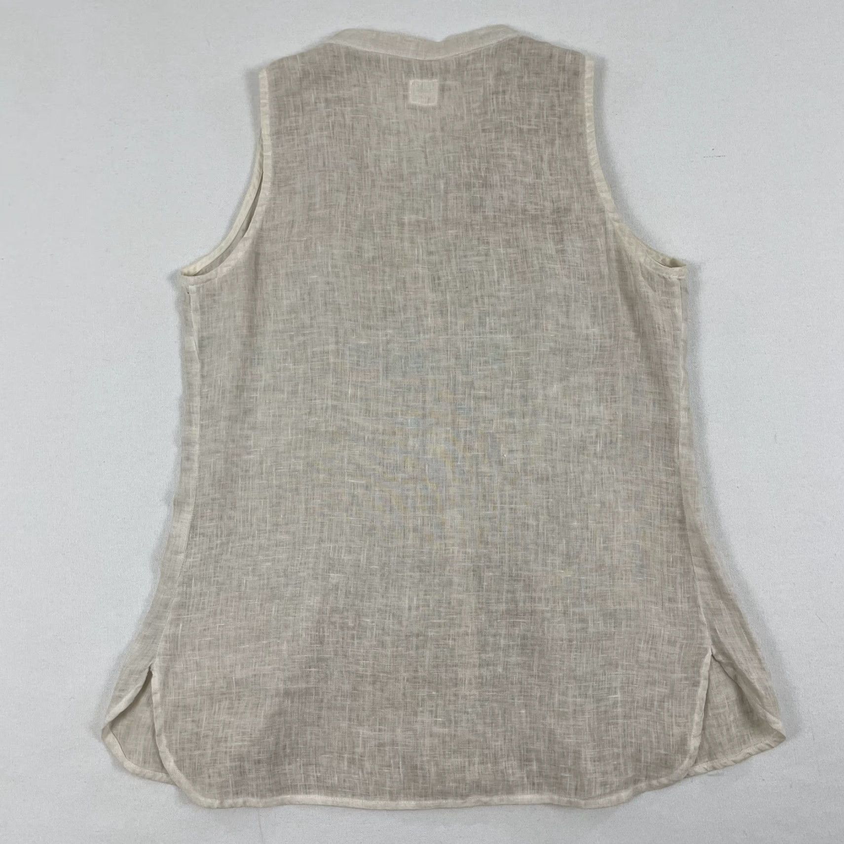 120% Lino 120% Lino Brown Linen Tank Top Shirt Womens Size 40 Sleeveless Pleated V-Neck Casual Size S / US 4 / IT 40 - 7 Thumbnail