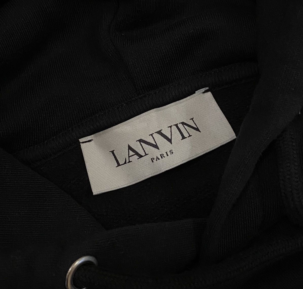 Lanvin Lanvin Paris Embroidered Centre Logo Hoodie Black x Luxury Size US M / EU 48-50 / 2 - 4 Thumbnail