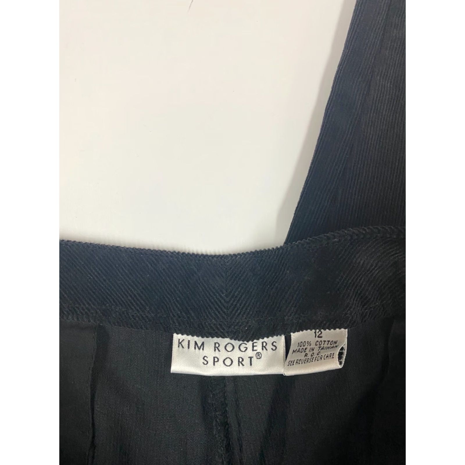 Vintage Kim Rogers Pants Women 12 Black Corduroy Straight Chino Casual Regular Inseam 25 Pockets Mid Rise Size 34" / US 12 / IT 48 - 3 Thumbnail