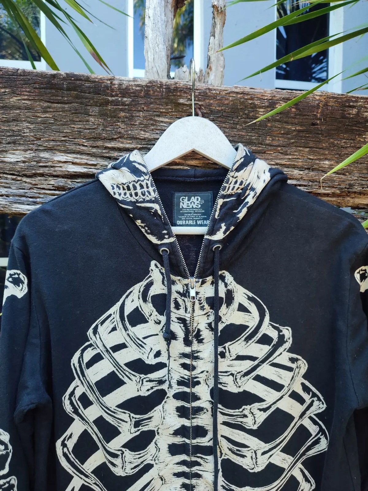 Japanese Brand Glad News “X-Ray Vision” Skeleton Full-Zip Hoodie Size US M / EU 48-50 / 2 - 5 Thumbnail