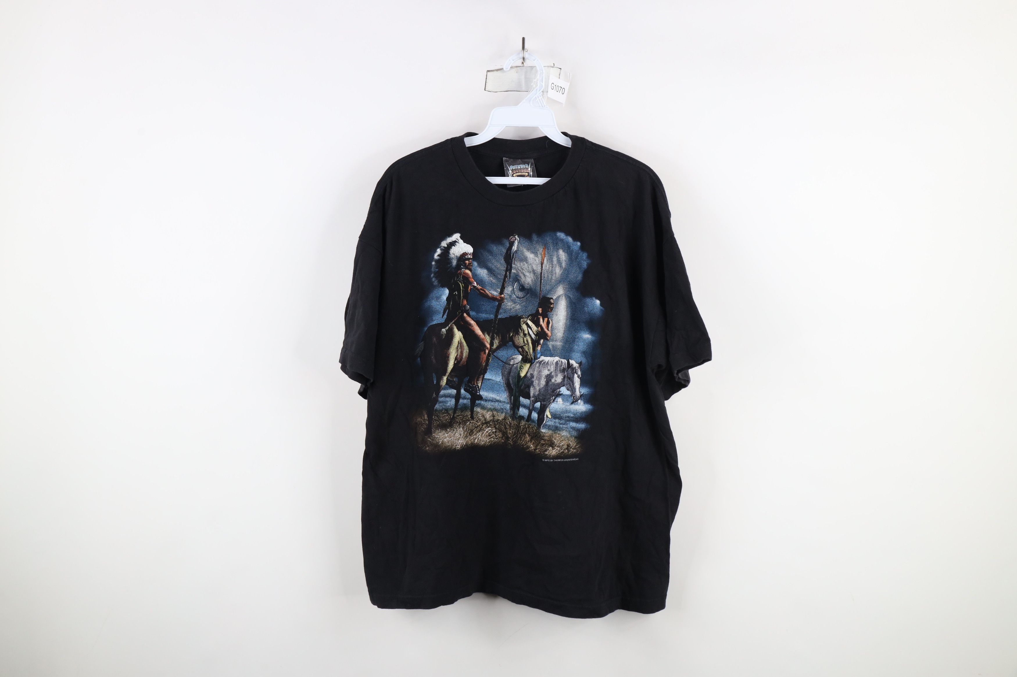 Vintage Vintage 90s Streetwear Horse Indian Short Sleeve T-Shirt Size US XL / EU 56 / 4 - 1 Thumbnail