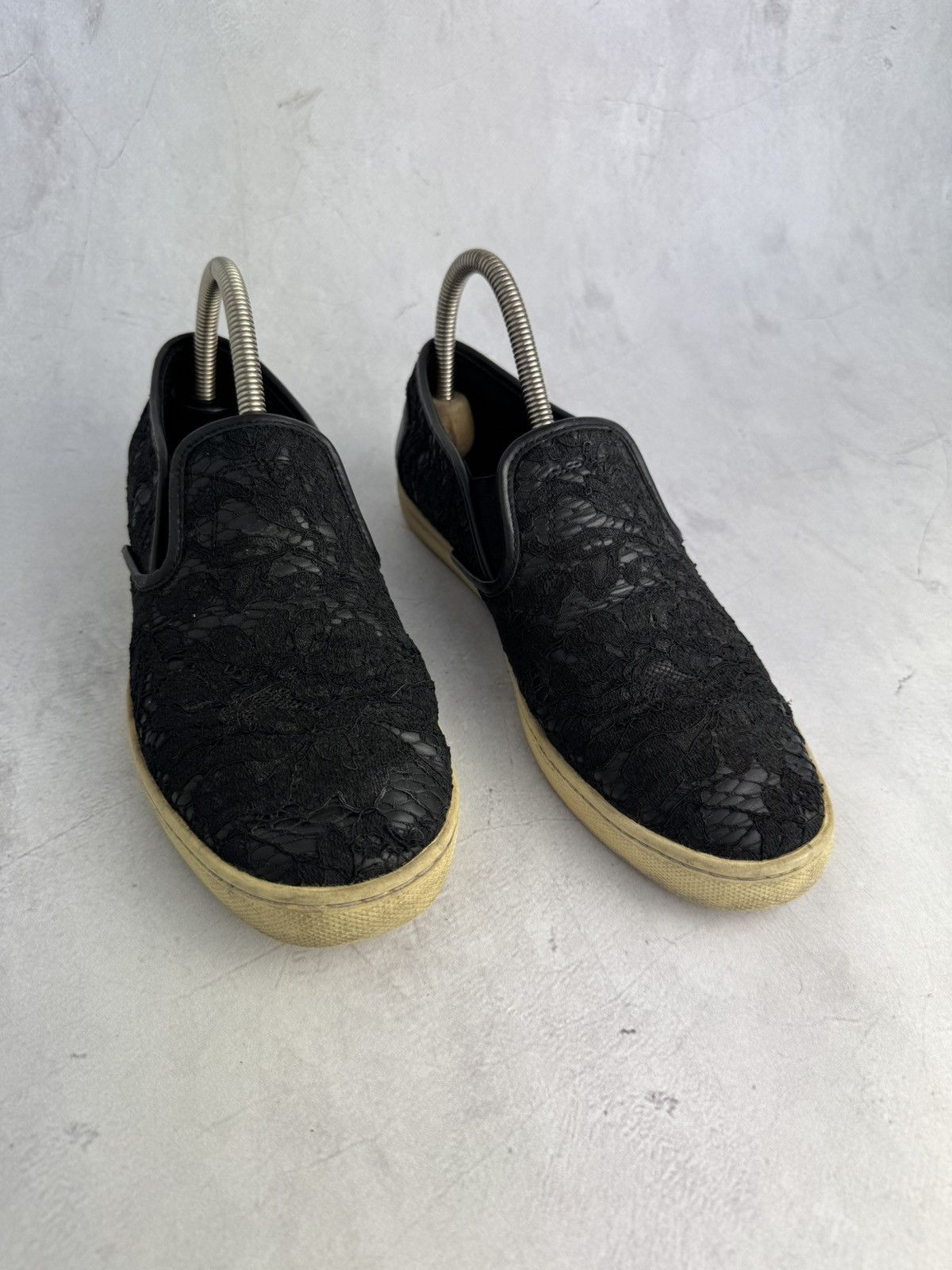 Dolce & Gabbana Dolce & Gabbana Slip-On Sneakers Black Lace size 39 Size US 9 / IT 39 - 2 Thumbnail