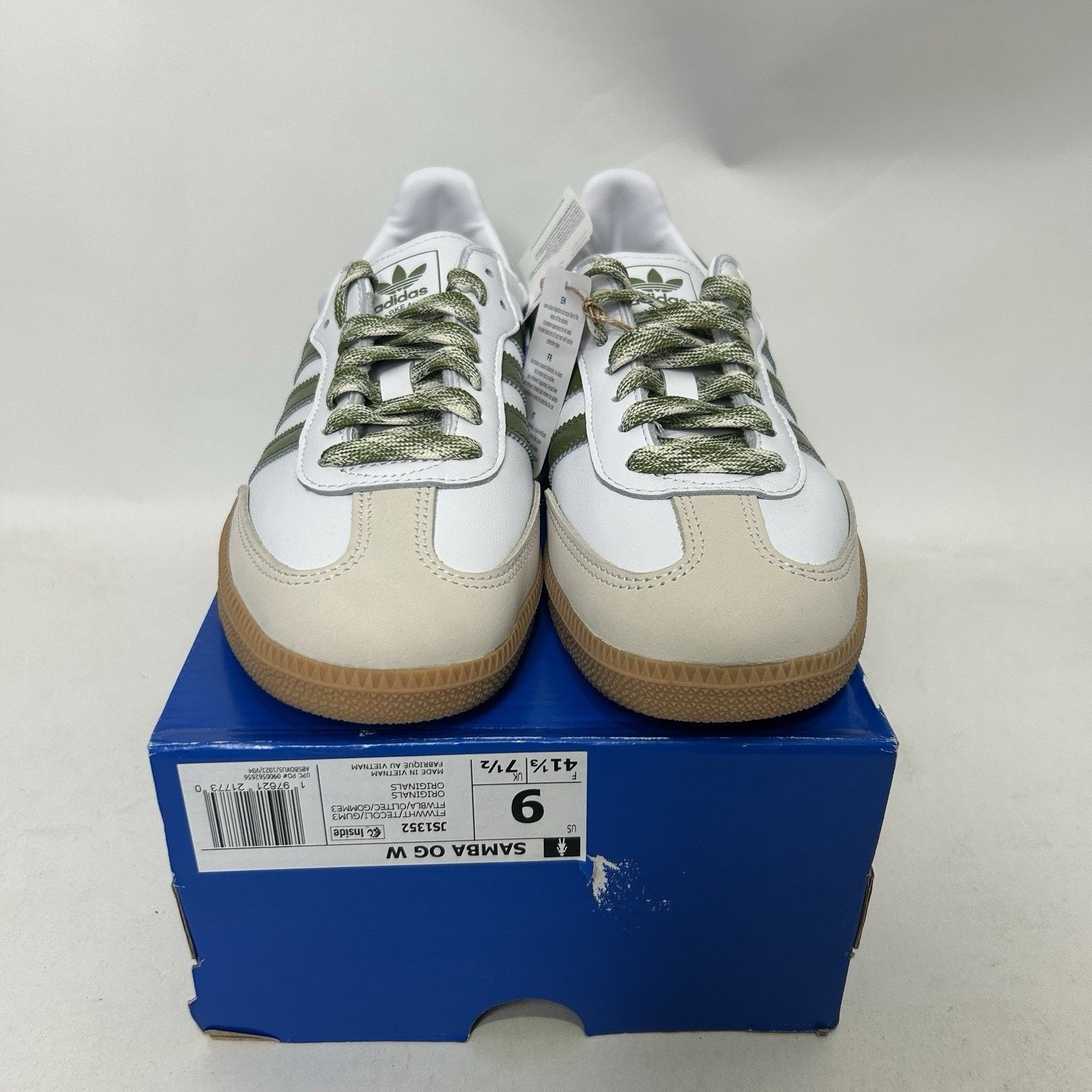 Adidas Adidas Samba OG WMNS “White/Olive” Shoes JS1352 Size US 9 / IT 39 - 2 Thumbnail