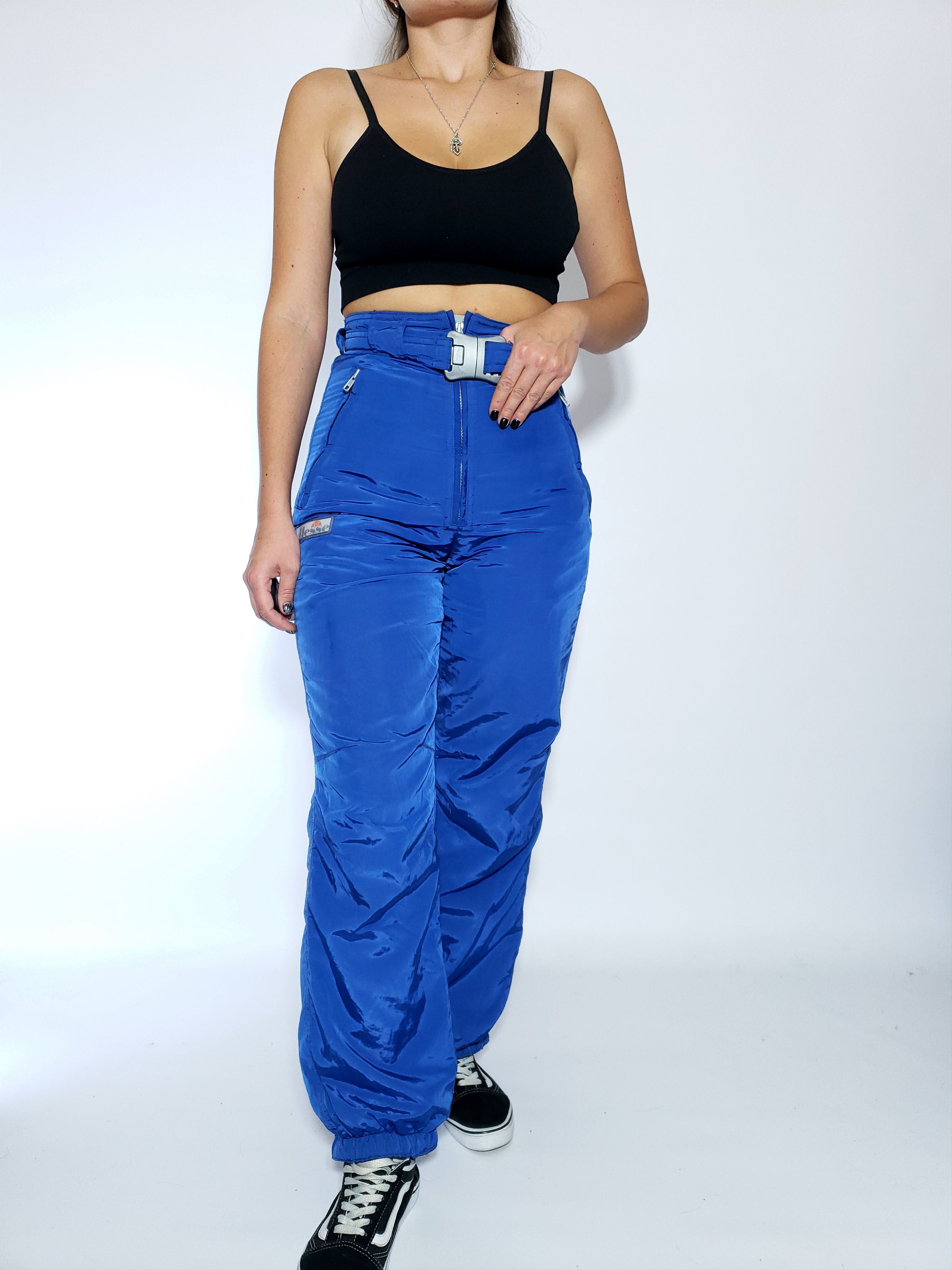 Ellesse Ellesse Vintage SKI Pants WARM Blue with belt like Nylon Size 26" / US 2 / IT 38 - 3 Thumbnail
