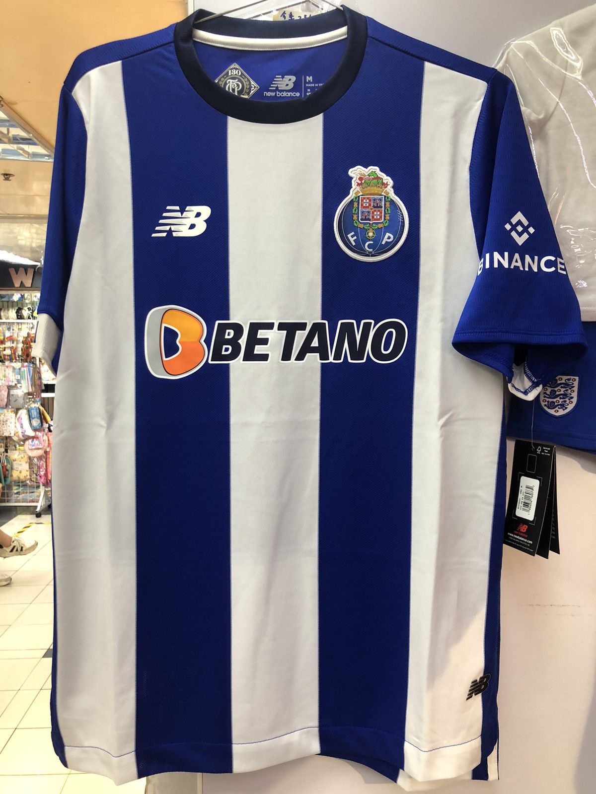 image of New Balance x Soccer Jersey Porto 23/24 Home Shirt in Blue/White, Men's (Size Medium)