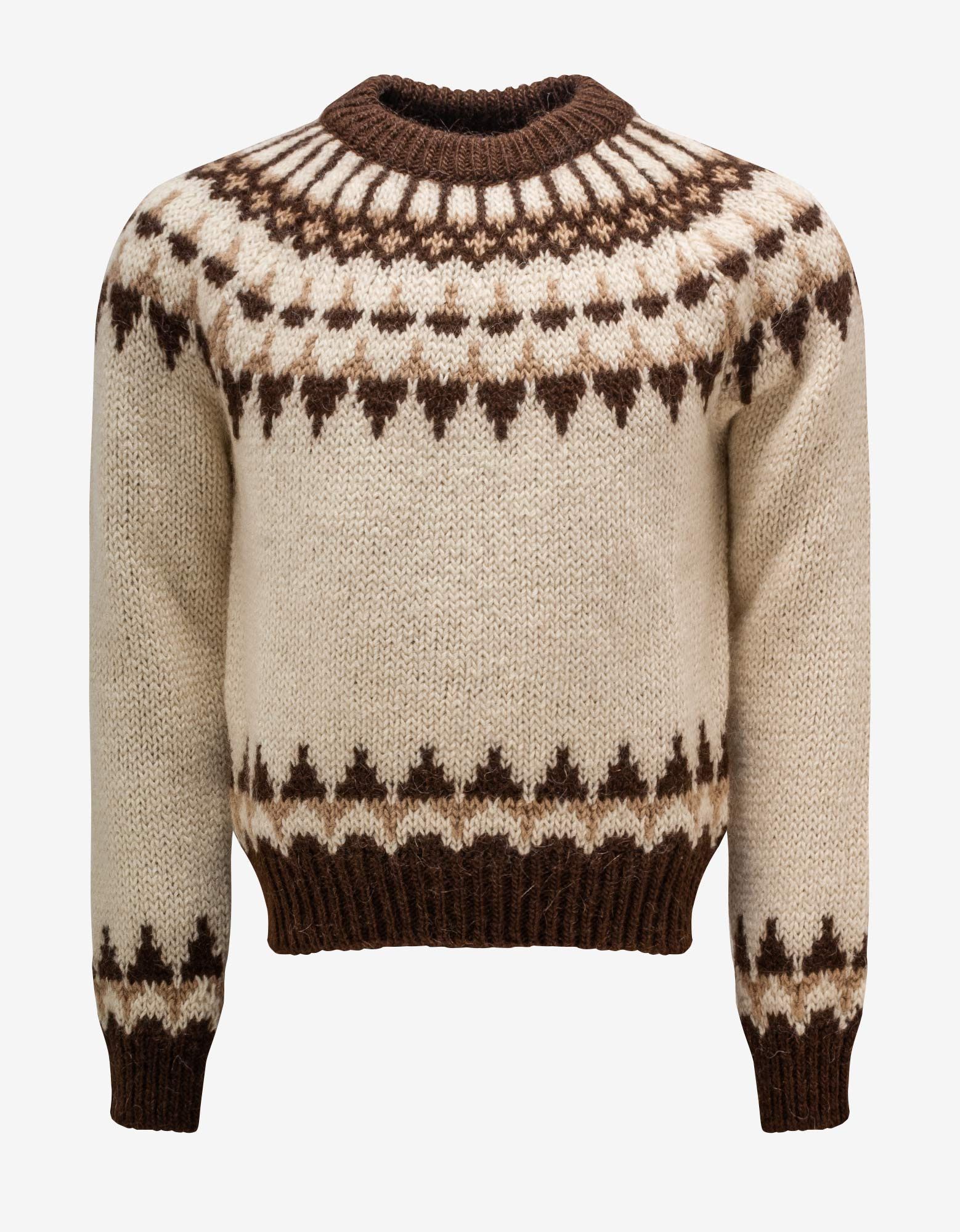 image of Saint Laurent Paris Beige Fair Isle Wool & Mohair Sweater, Men's (Size XL)