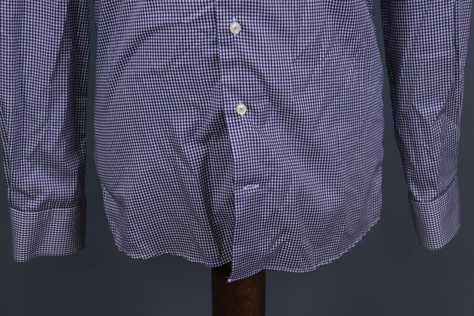 Eton Eton Slim Fit Blue Check Long Sleeve Shirt Size 40 / 15 Size US M / EU 48-50 / 2 - 2 Thumbnail