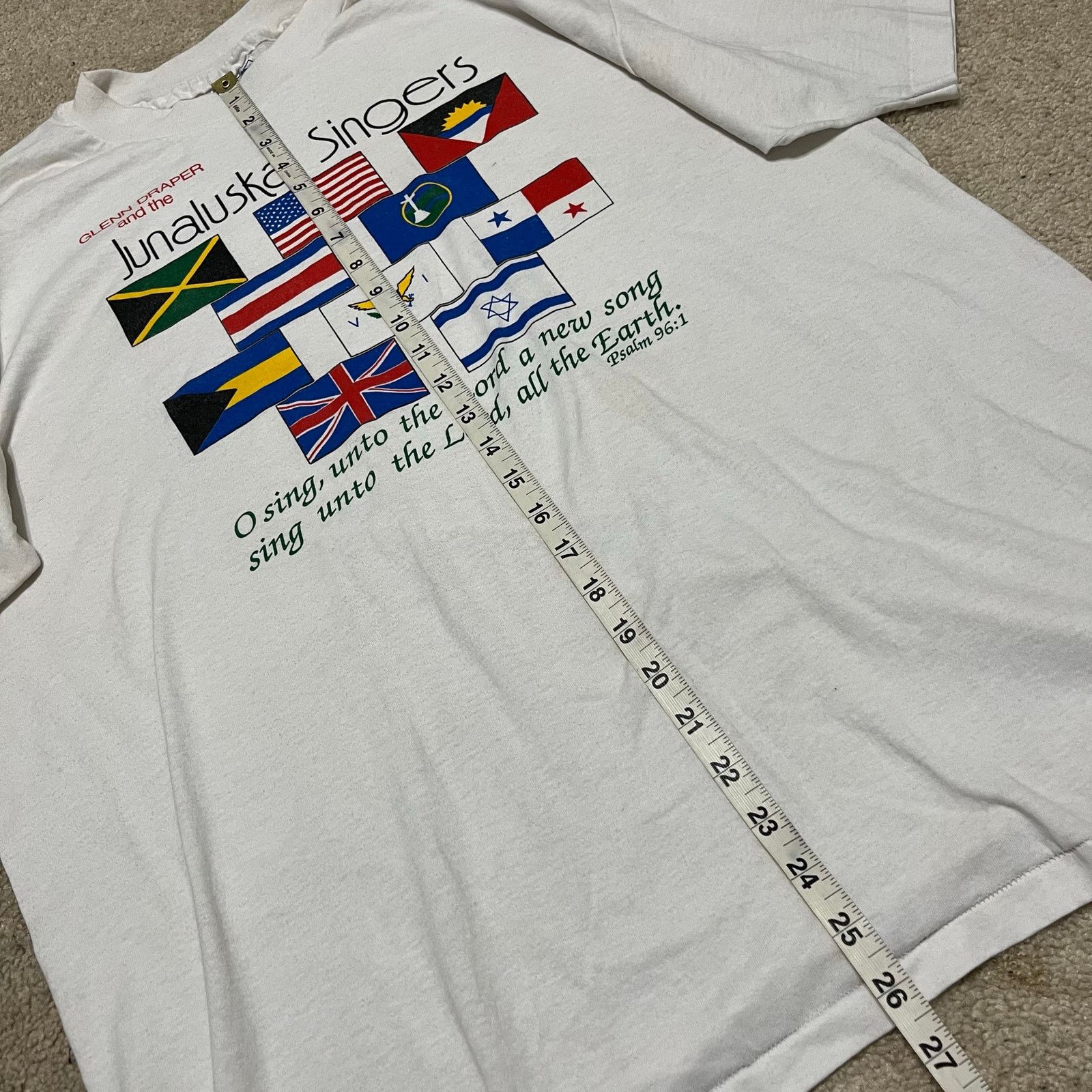 Hanes Vintage 90s Junaluska Singers Multi Flag Gospel Graphic Tee Size US XL / EU 56 / 4 - 5 Thumbnail