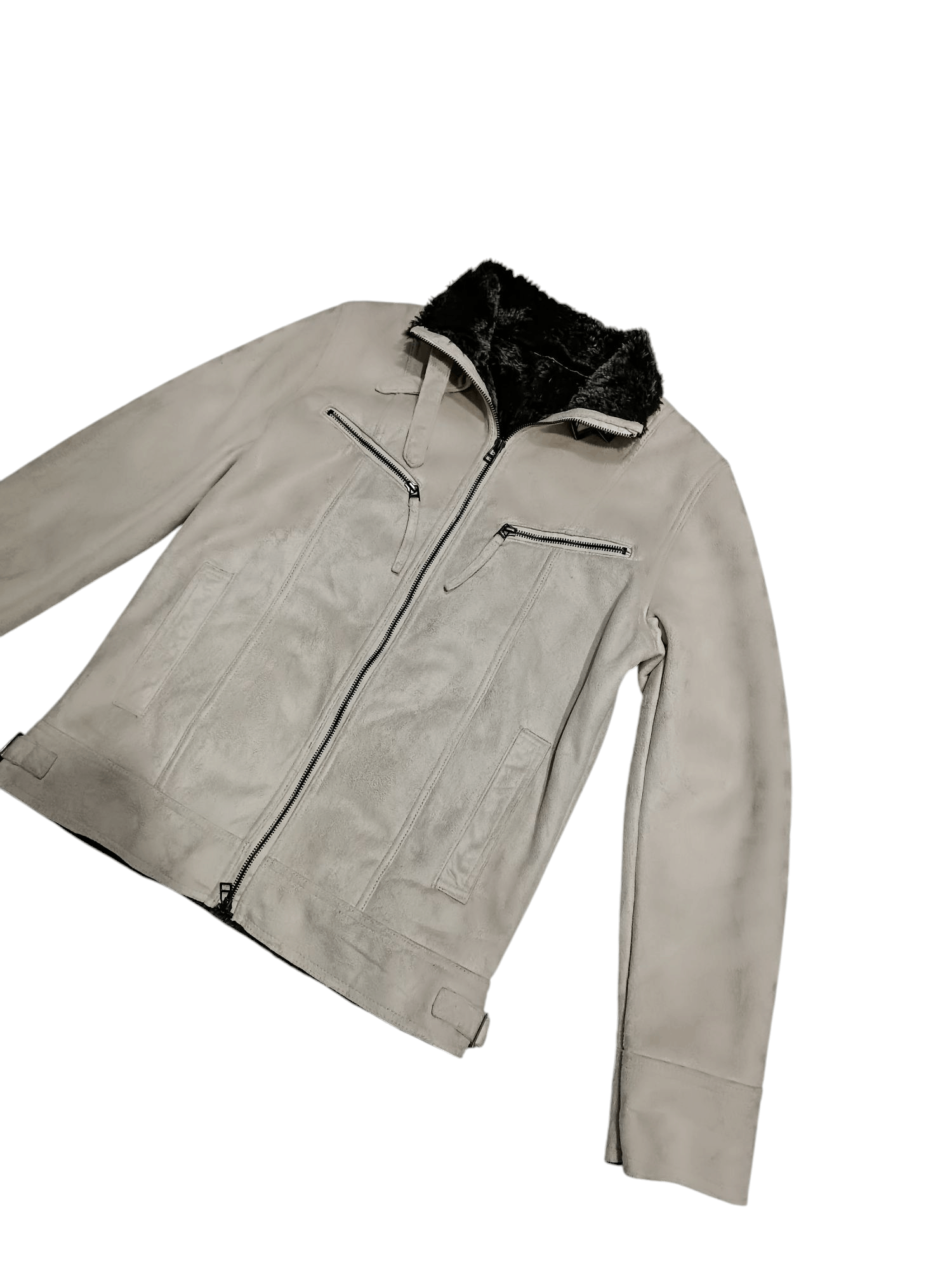 Japanese Brand Japanese Brand Faux Fur Leather Jacket Beige Size US M / EU 48-50 / 2 - 6 Thumbnail