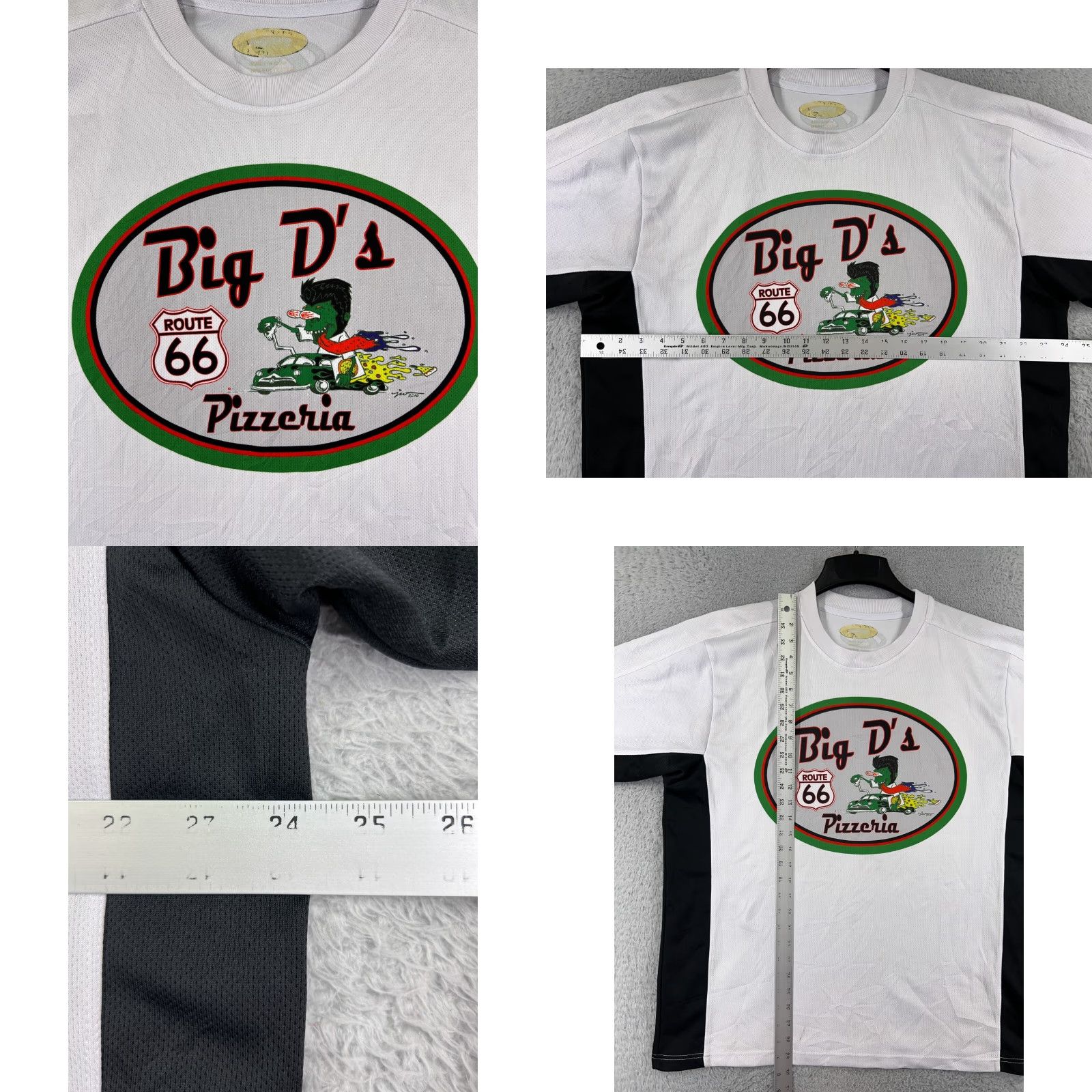 Vintage Big D's Pizzeria Jersey Adult XL White Men's T-Shirt USA 66 Route 66 Hooded Logo Limited Edition Vintage Size US XL / EU 56 / 4 - 8 Thumbnail
