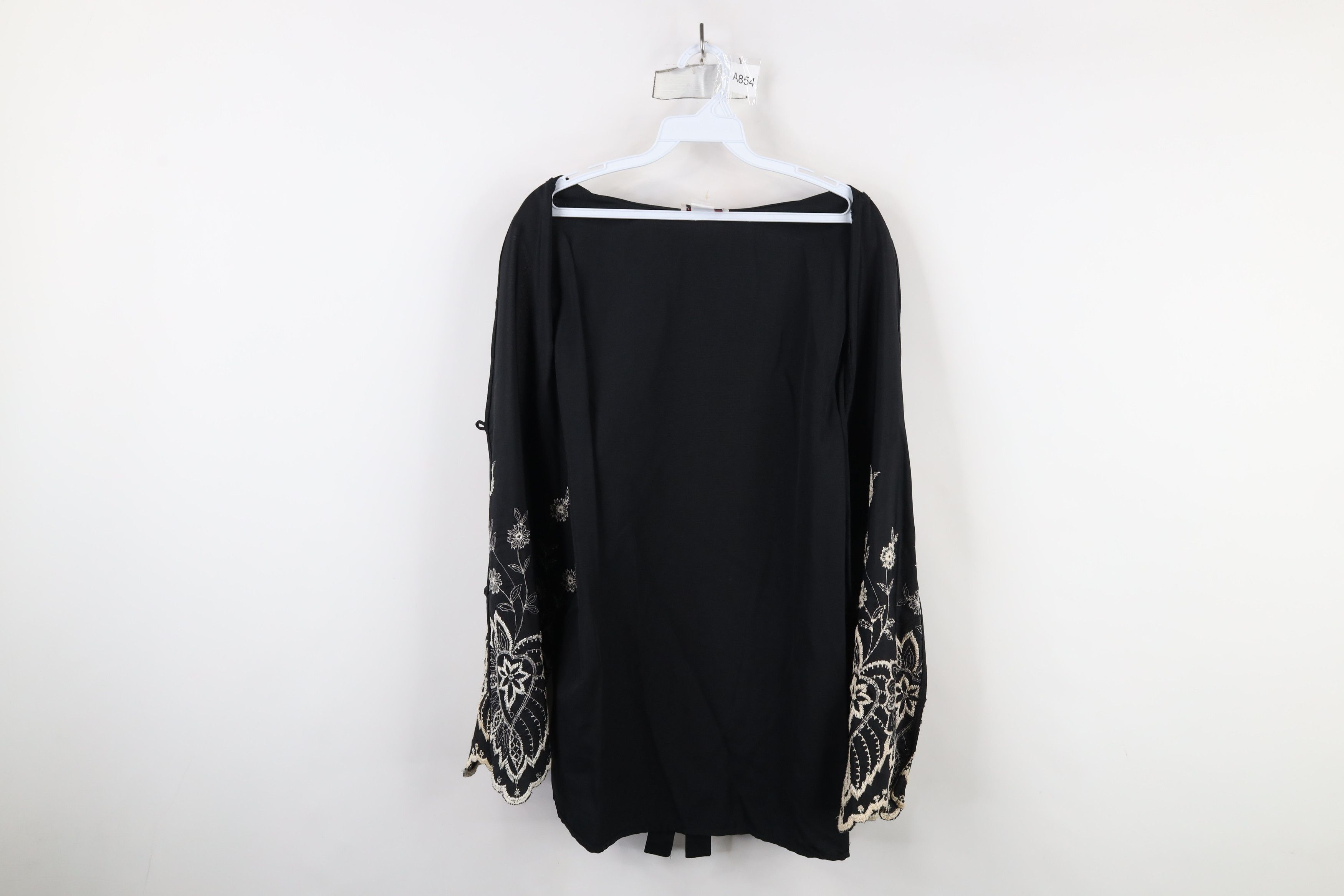 Vintage Vintage 90s Streetwear Flower Button Vest Jacket Black Size XS / US 0-2 / IT 36-38 - 9 Thumbnail