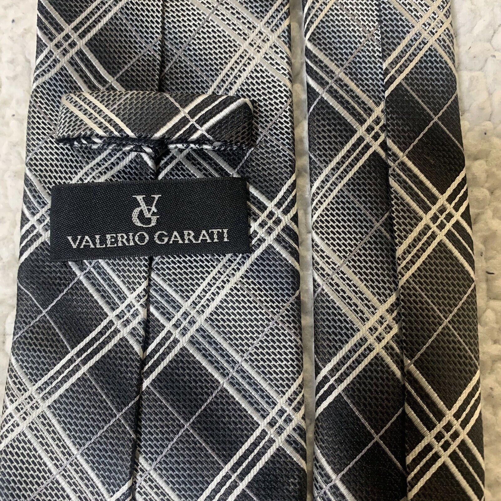Other Valerio Garati Men's Plaid Neck Tie Gray Black White Size ONE SIZE - 4 Thumbnail