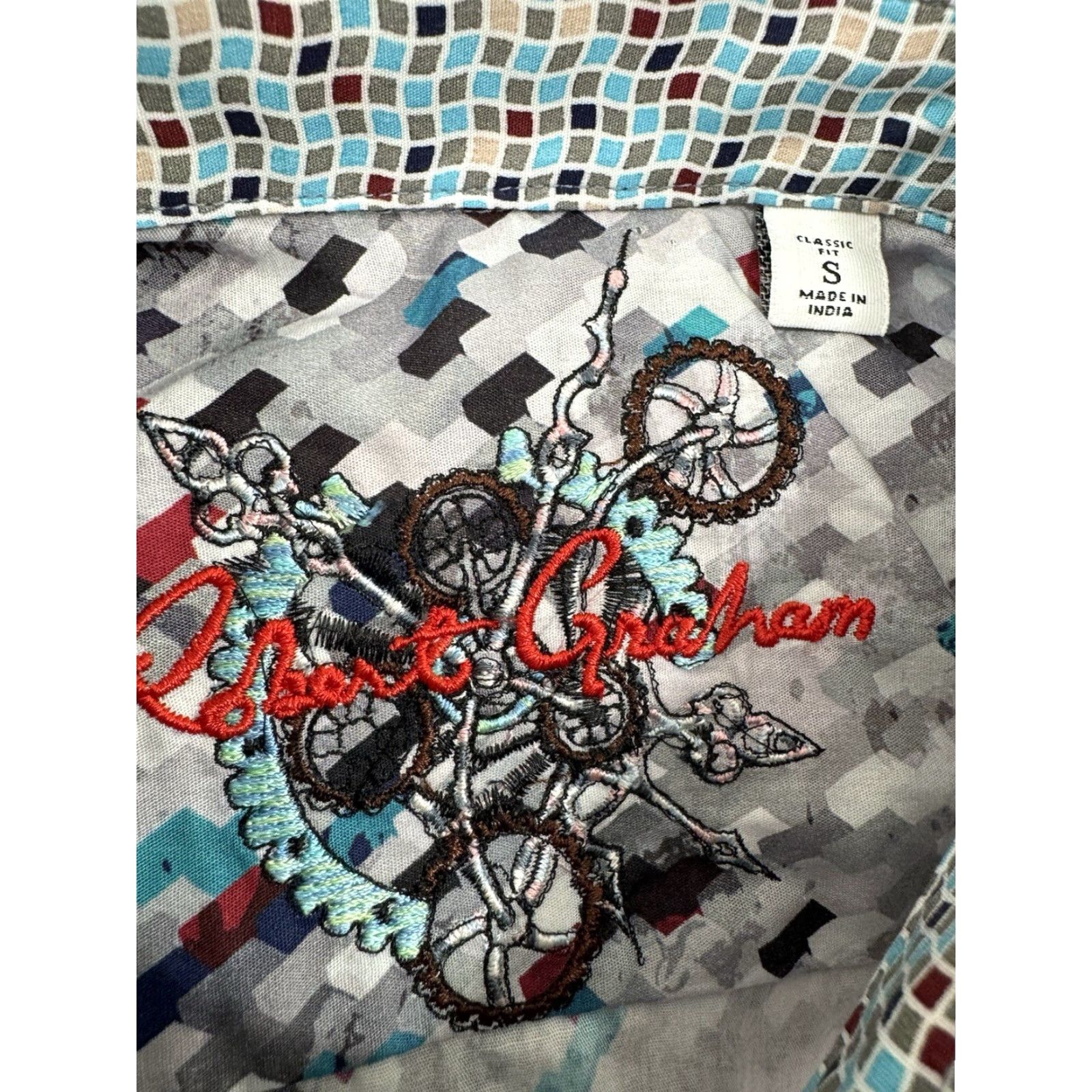 Robert Graham Robert Graham Geometric Print Multicolor Shirt Geometric Button-Up Long Sleeve S Classic Fit Men Size S Color Multicolor 90s Theme Colorful Shirt Mens Size US S / EU 44-46 / 1 - 4 Thumbnail