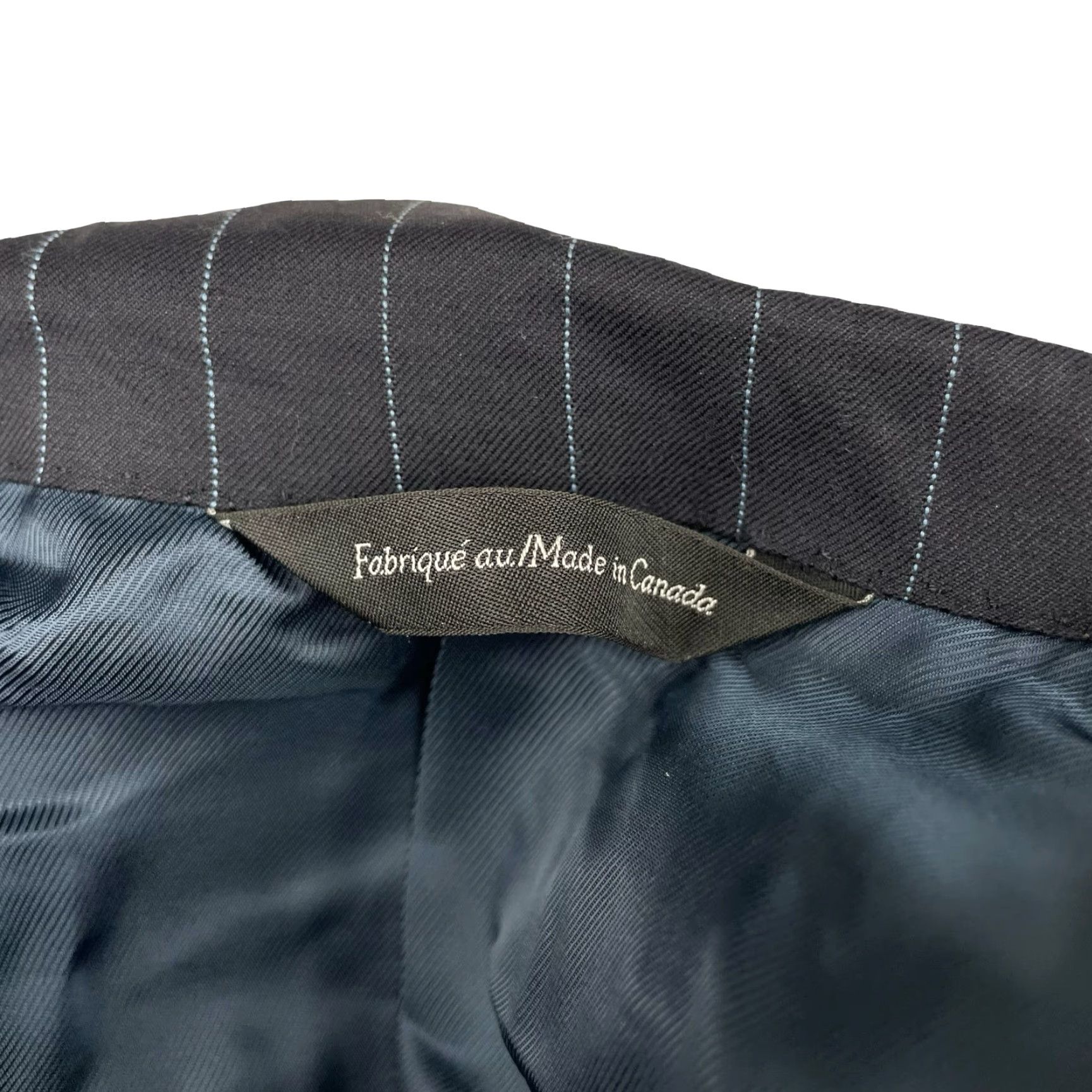 Vintage Samuelsohn Blazer 40R 100% Wool Navy Blue Stripe 2-Button Gable Mens Size 40R - 5 Thumbnail