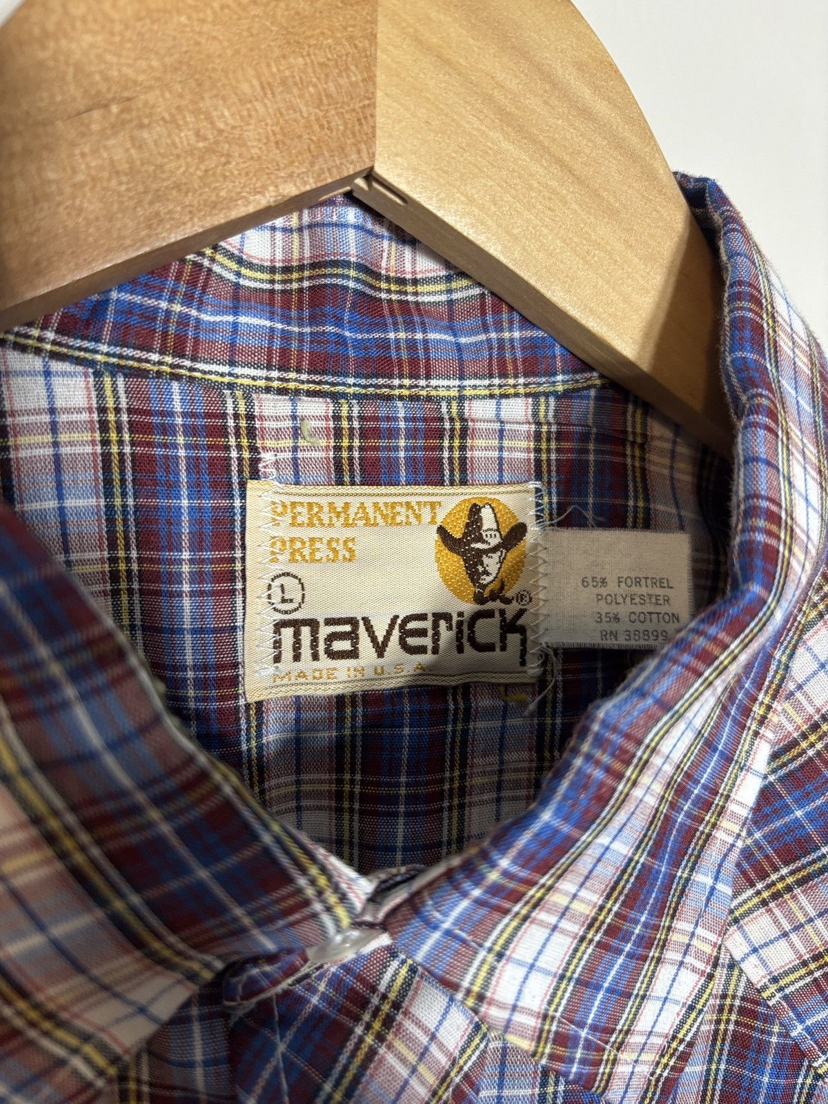 Vintage Vintage Maverick Western Pearl Snap Shirt Distressed Large Size US L / EU 52-54 / 3 - 4 Thumbnail