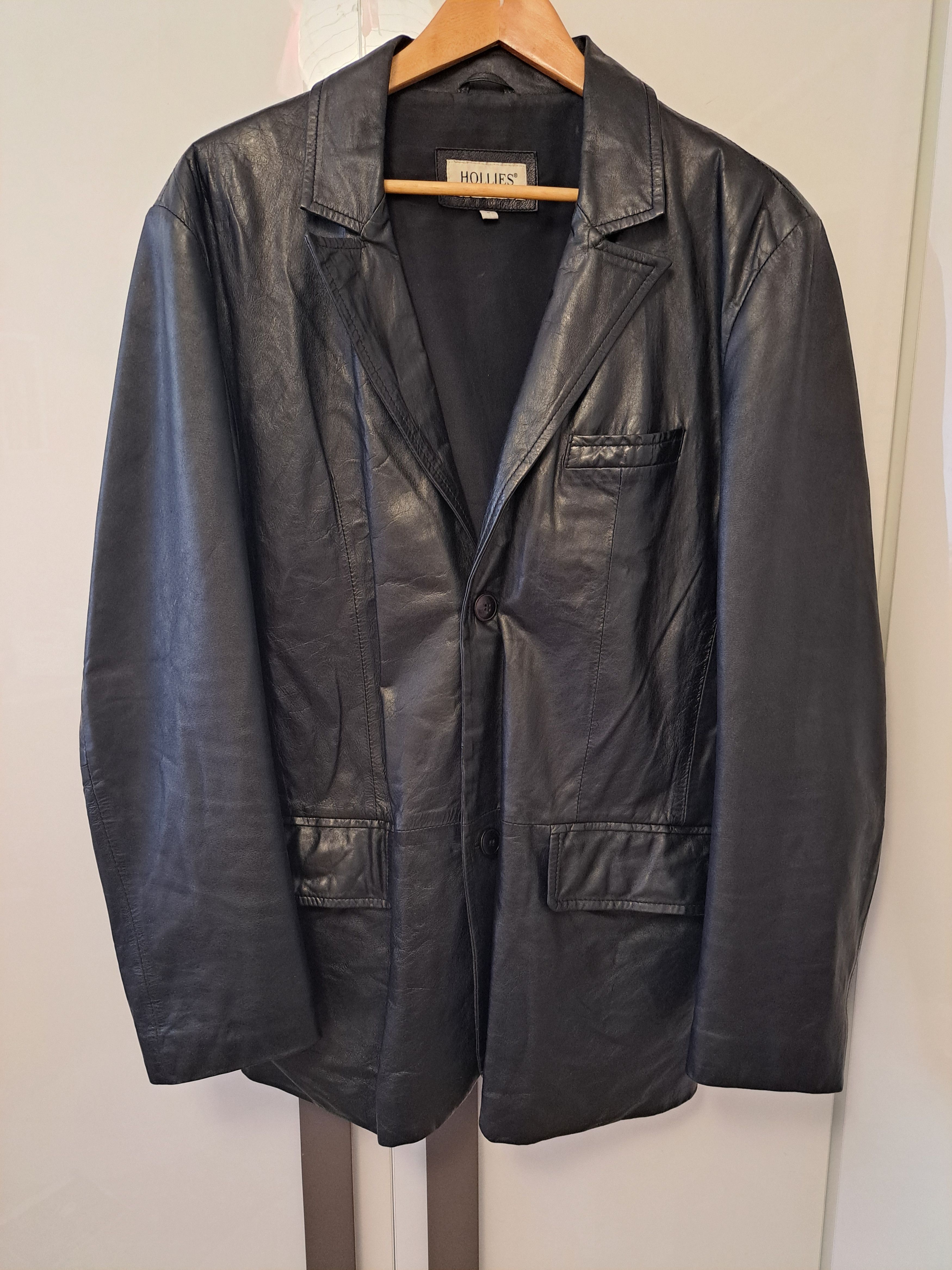 Genuine Leather Vintage blac leather jacket Hollies Stockholm, L size Size US L / EU 52-54 / 3 - 1 Thumbnail