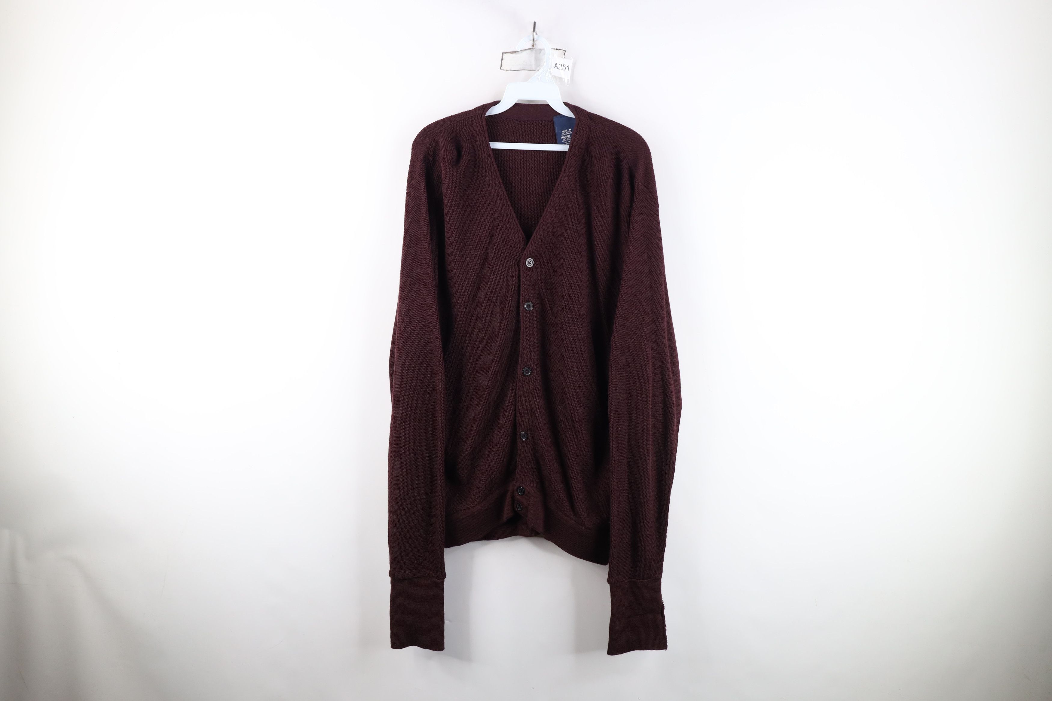 Vintage Vintage 90s Streetwear Blank Knit Cardigan Sweater Purple Size US M / EU 48-50 / 2 - 1 Thumbnail