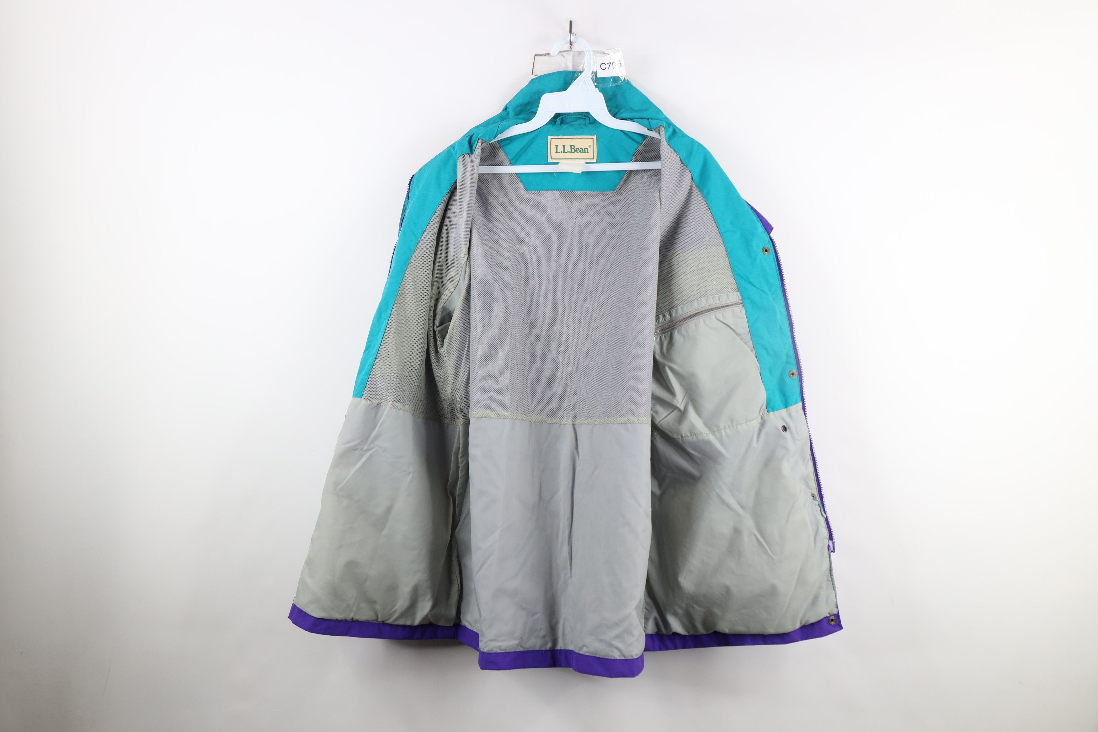 L.L. Bean × Vintage Vintage 90s LL Bean Waterproof Full Zip Rain Jacket Purple Size US M / EU 48-50 / 2 - 9 Thumbnail