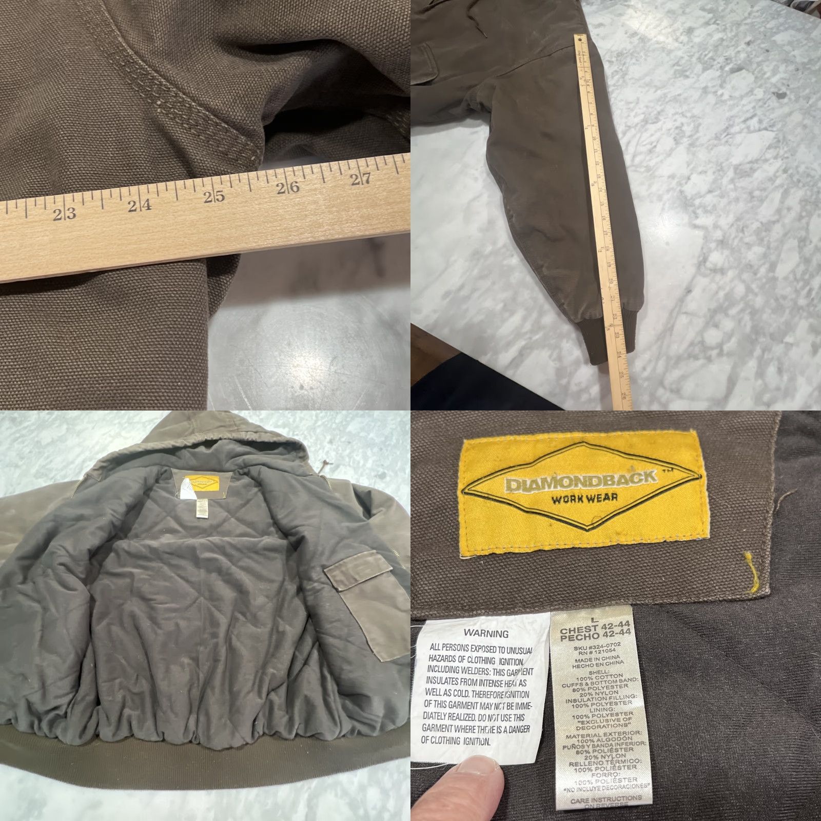 Black Diamond Diamondback Work Wear Chore Jacket Men Large Good Brown Canvas Pockets Lined Size US L / EU 52-54 / 3 - 9 Thumbnail