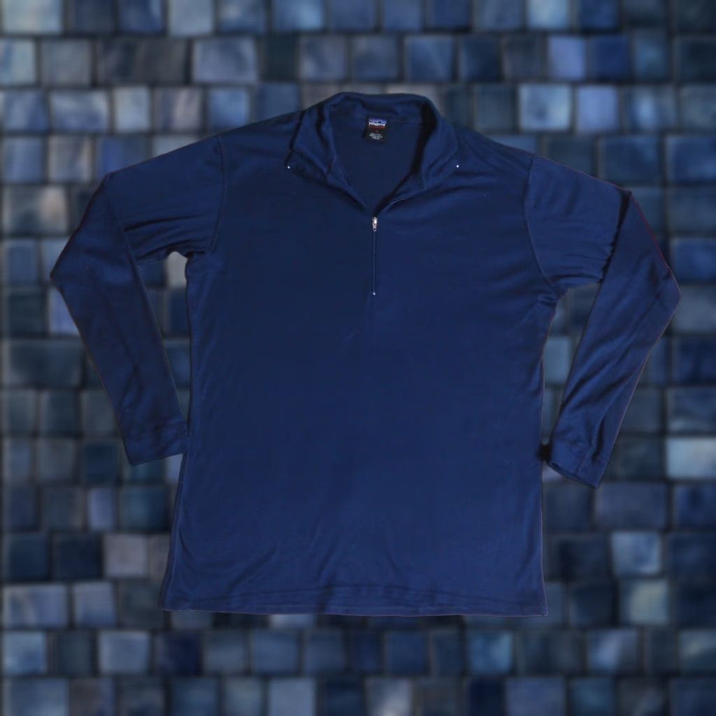Patagonia VTG Patagonia Capilene USA Made Navy Blue 1/4 Zip Outdoor Hiking Shirt Men L Size US L / EU 52-54 / 3 - 1 Thumbnail