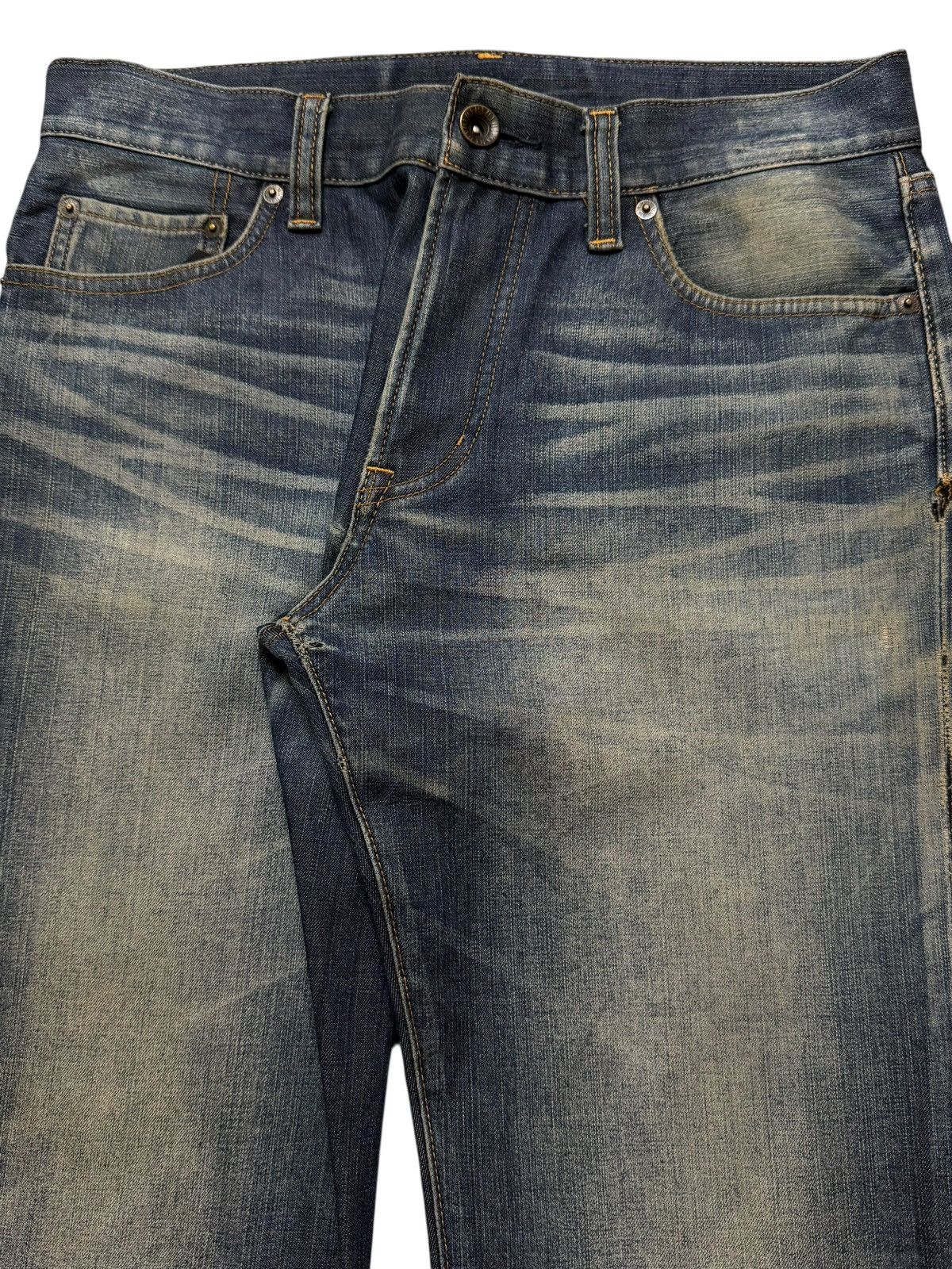 Uniqlo Vintage Y2K Japanese Uniqlo Blue Faded Whiskers Straight Leg Size US 32 / EU 48 - 3 Thumbnail