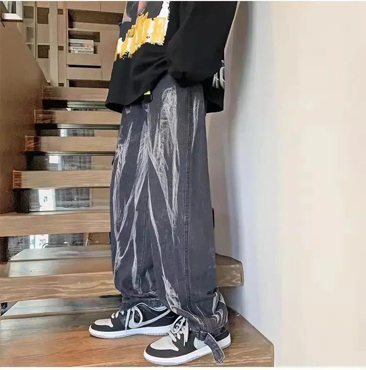 Japanese Brand Hip Hop Straight Drop Tie Dyed Jeans Size US 32 / EU 48 - 3 Thumbnail