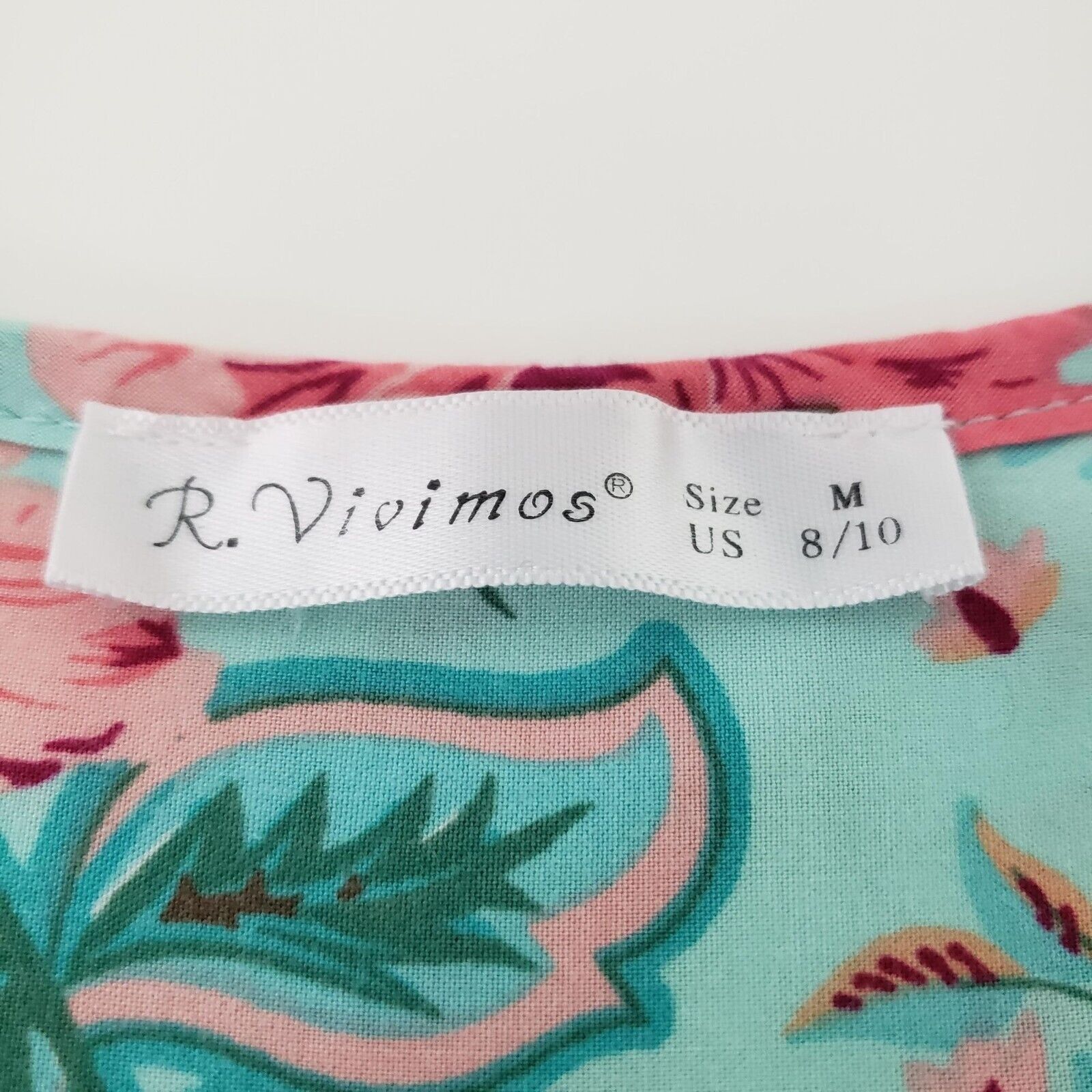 Designer R Vivimos Floral Midi Dress Womens Size Medium Blue Mixed Pr Size M / US 6-8 / IT 42-44 - 6 Thumbnail